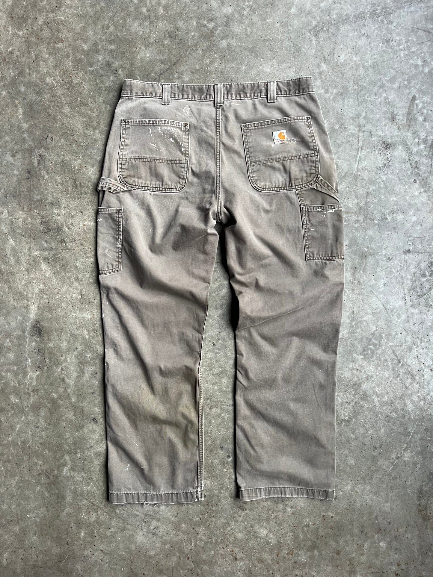 Vintage Faded Brown Painted Carhartt Carpenter Pants - 36