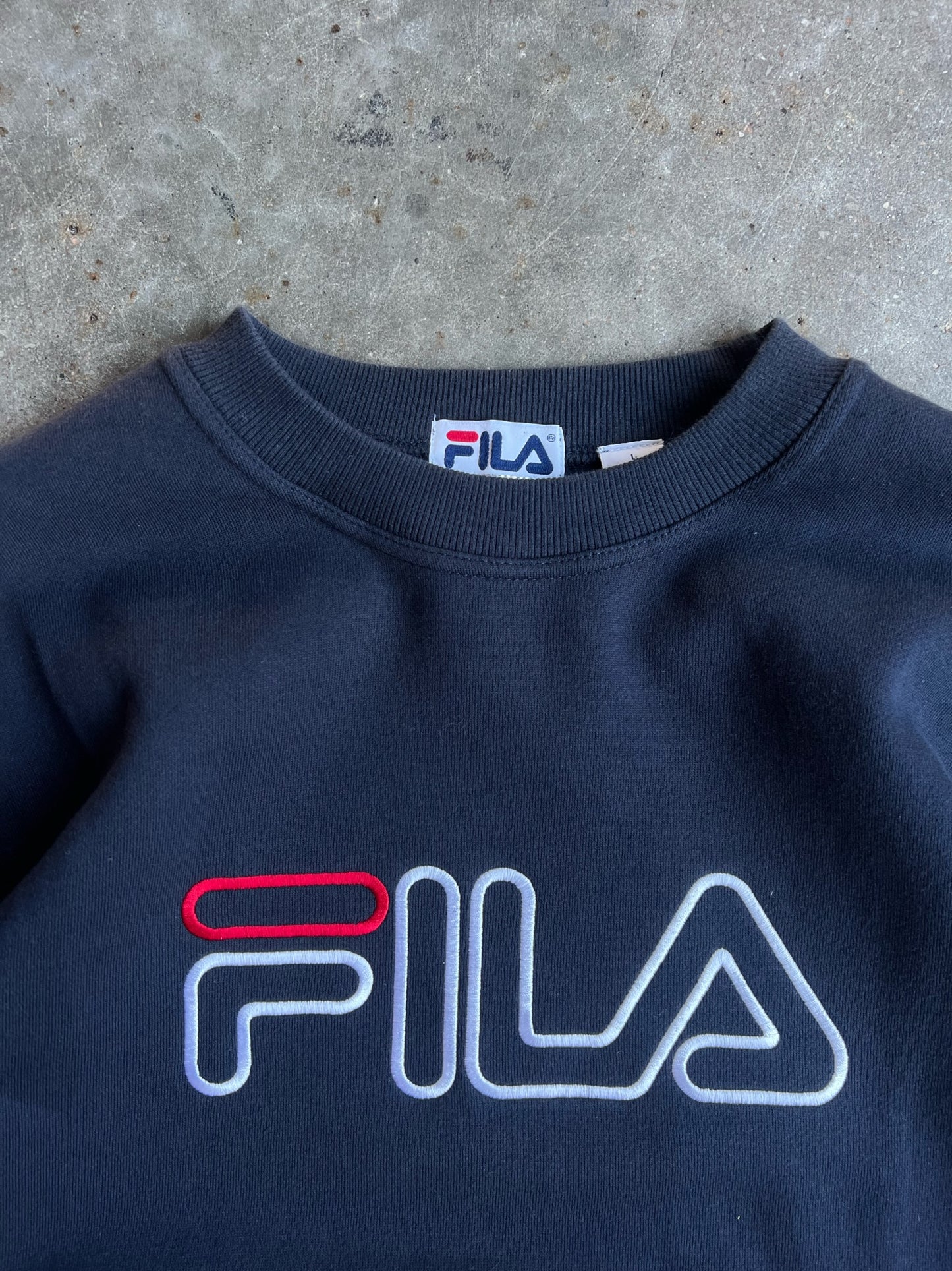 Vintage Navy Fila Crew - L