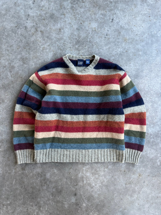 Vintage Gap Colorful Striped Wool Sweater - L