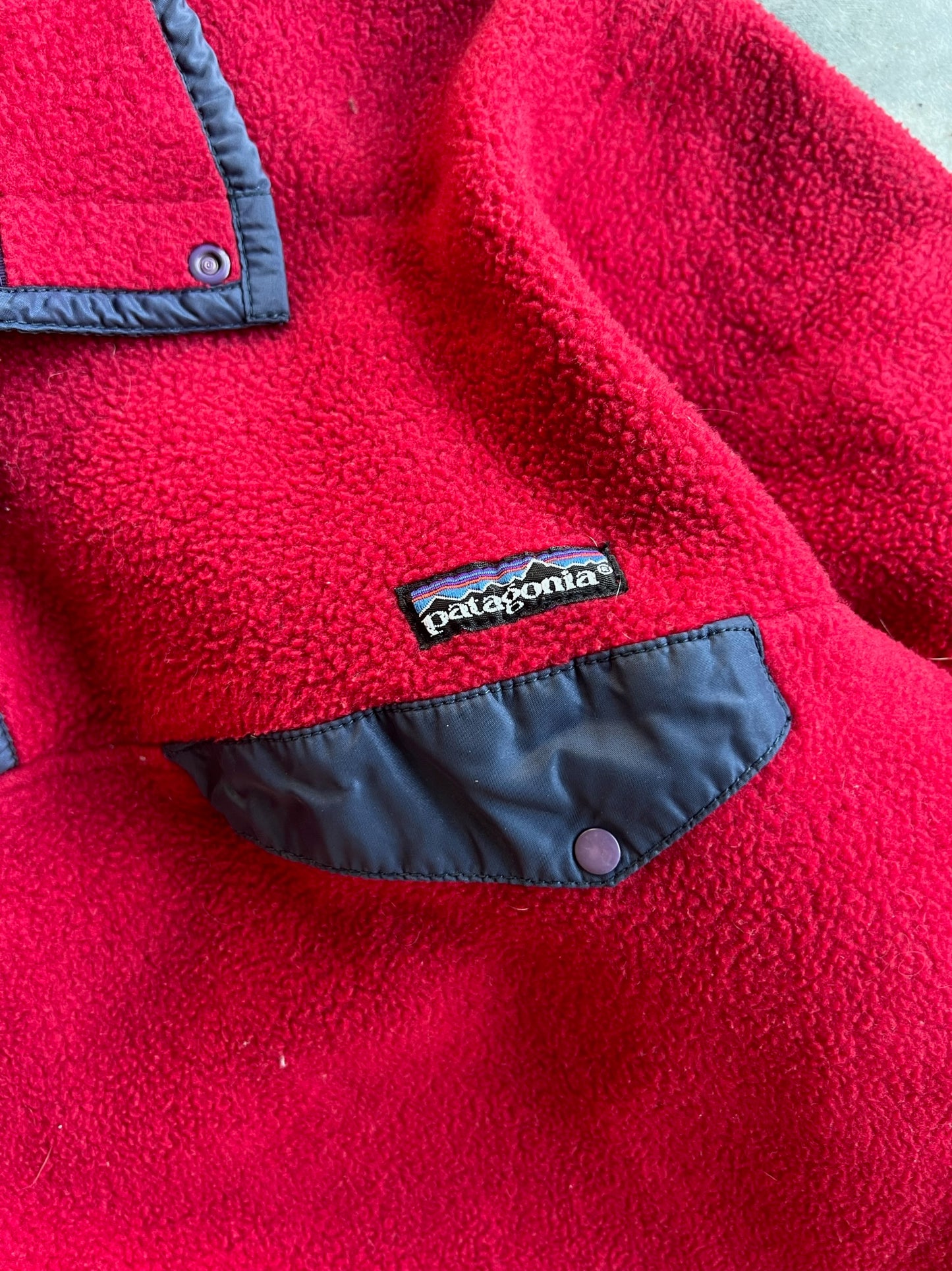 Vintage Red Fleece Patagonia T Snap - L