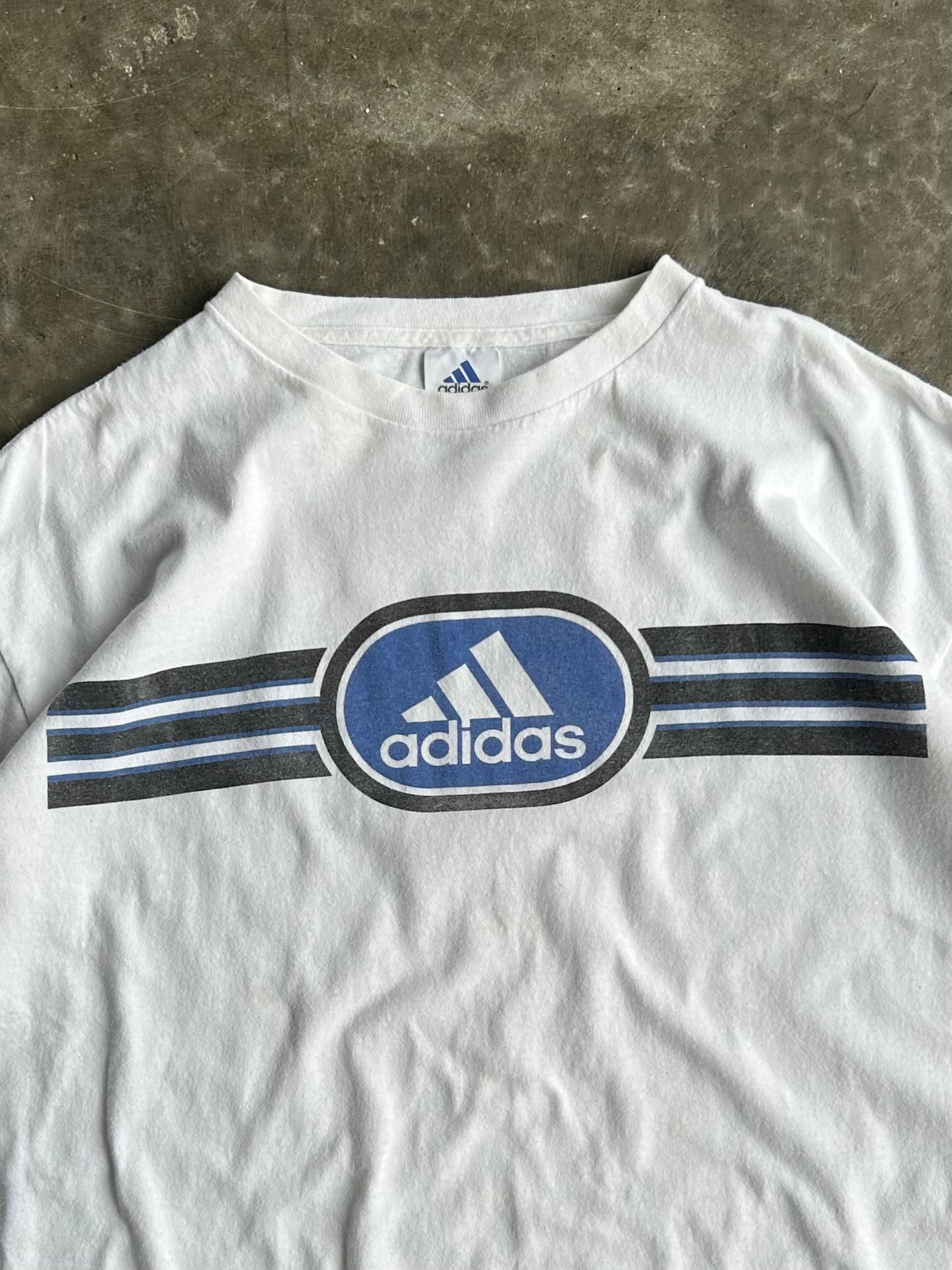 Vintage White Adidas Tee - XL