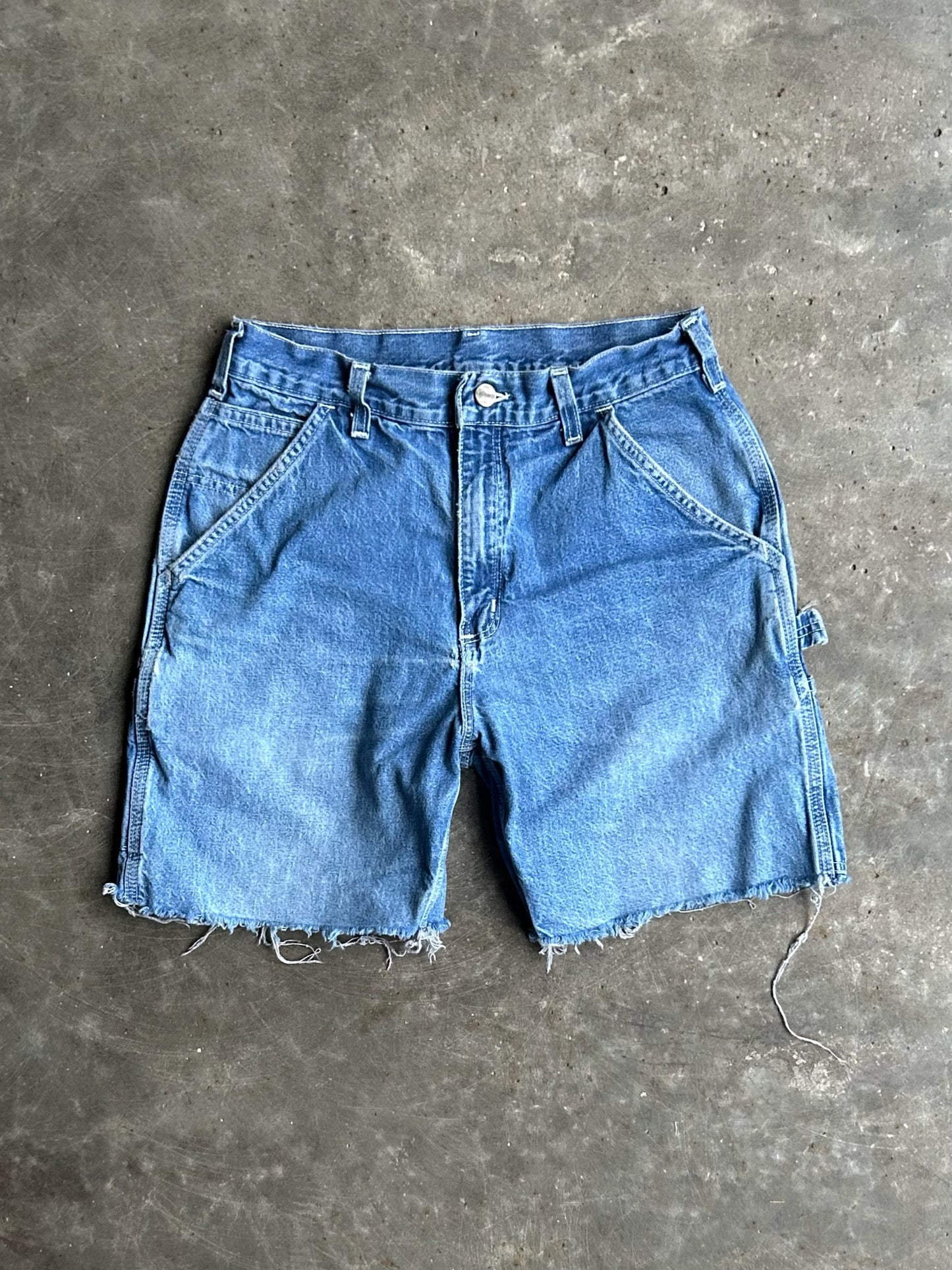 Vintage Faded Denim Carhartt Distressed Carpenter Shorts - 30