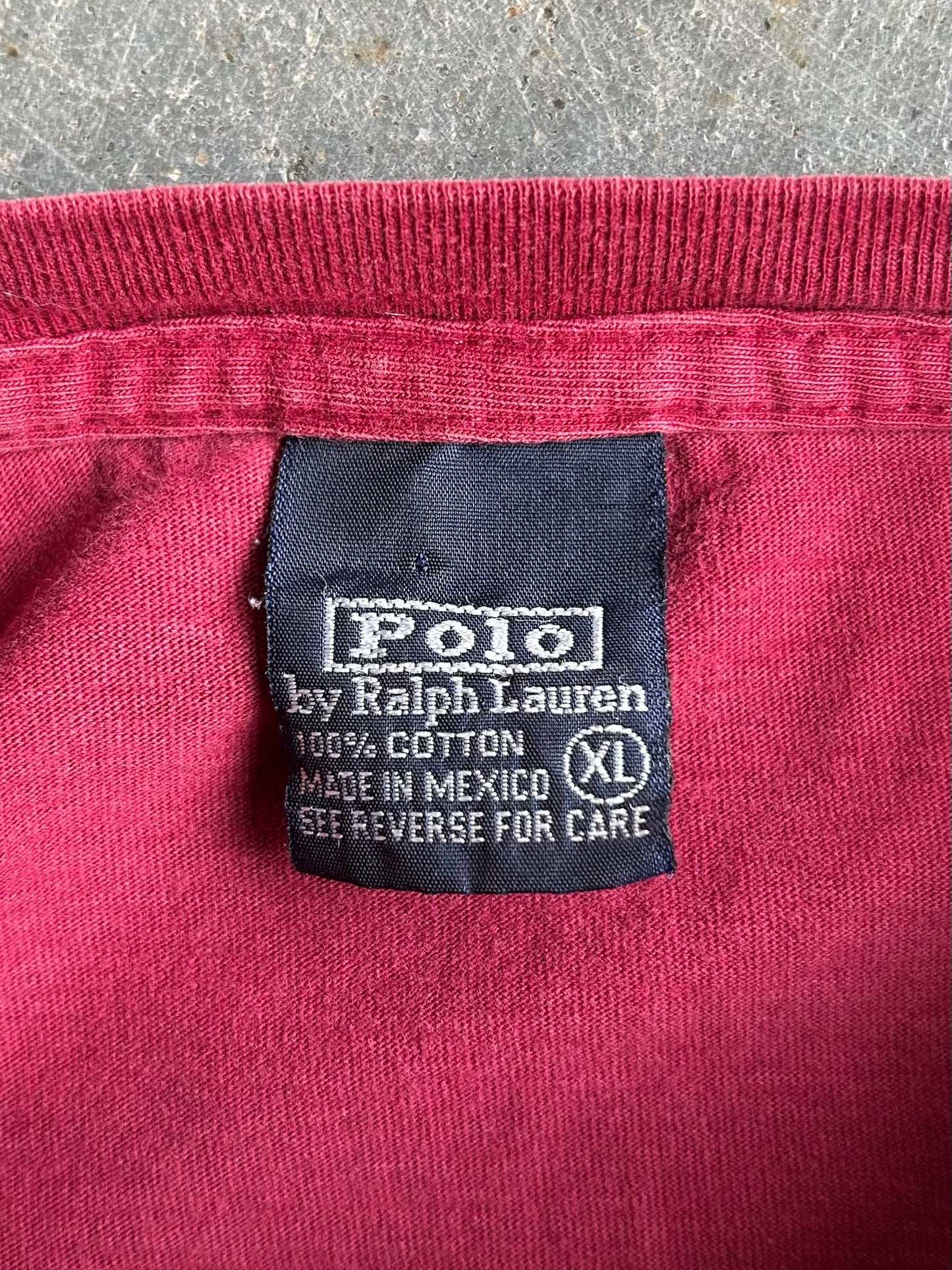 Vintage Red Polo Ralph Lauren Tee - XL