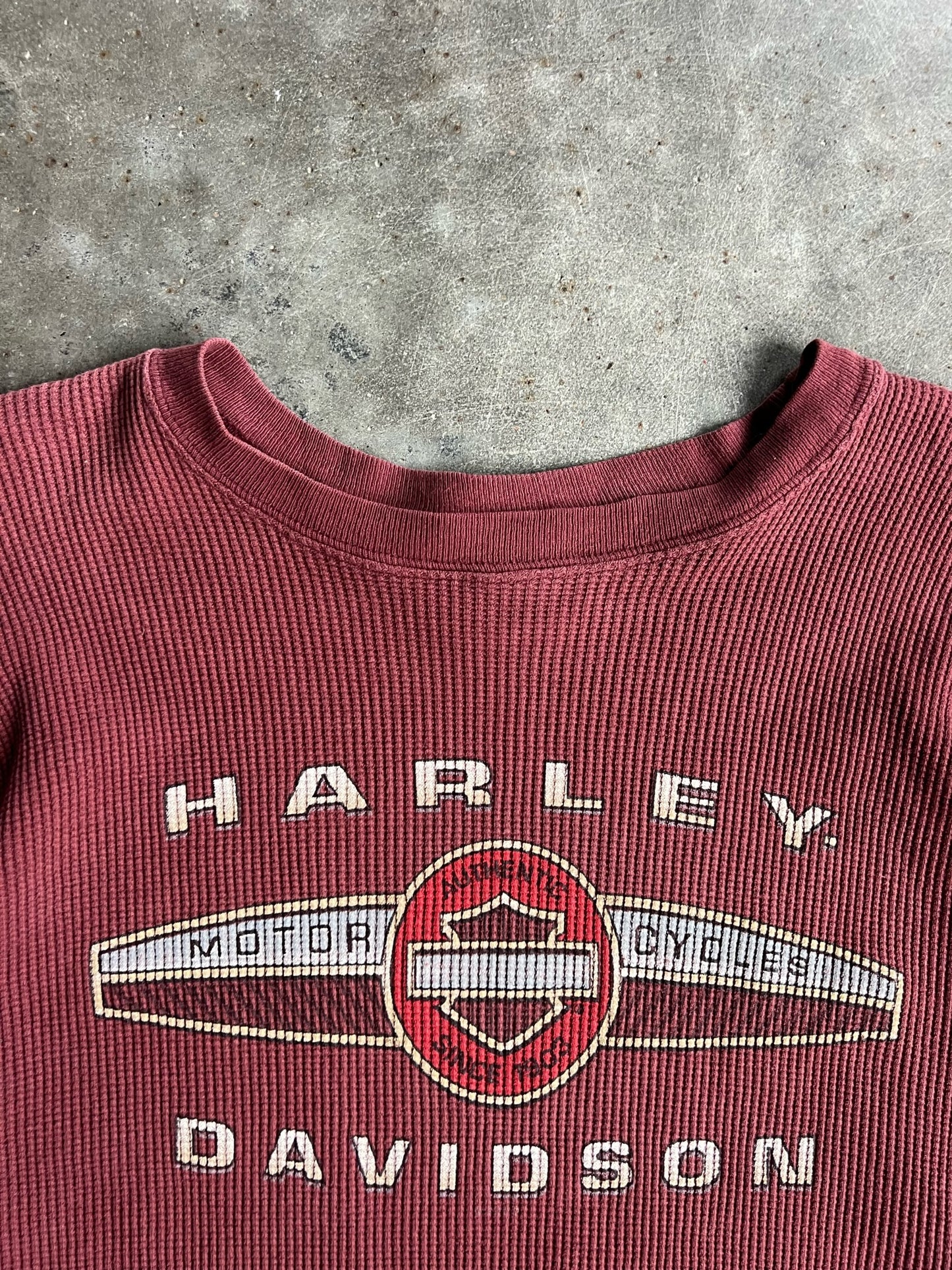 Vintage Red Harley Davidson Thermal - XL