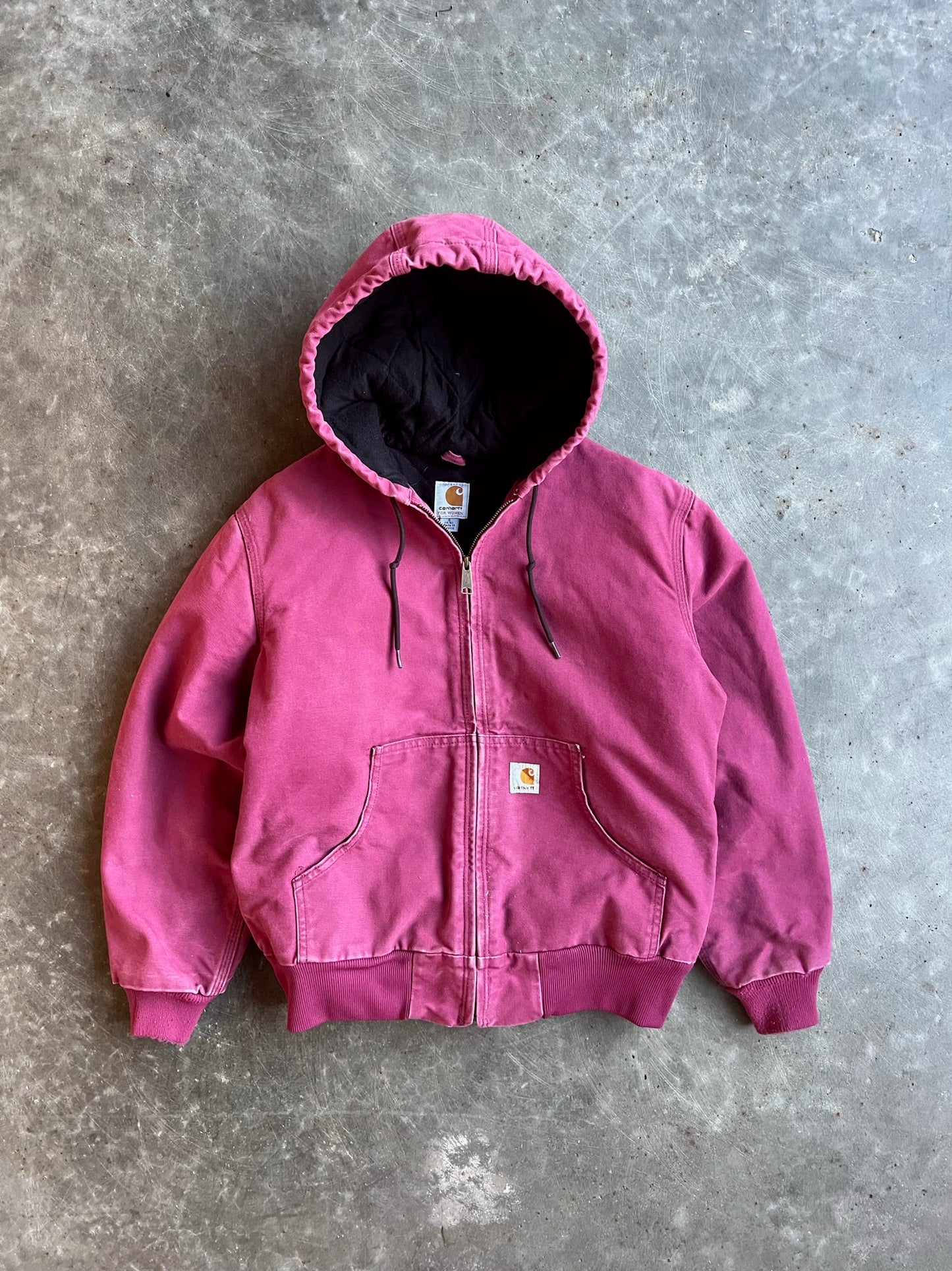 Vintage Fuchsia Hooded Carhartt Jacket - S