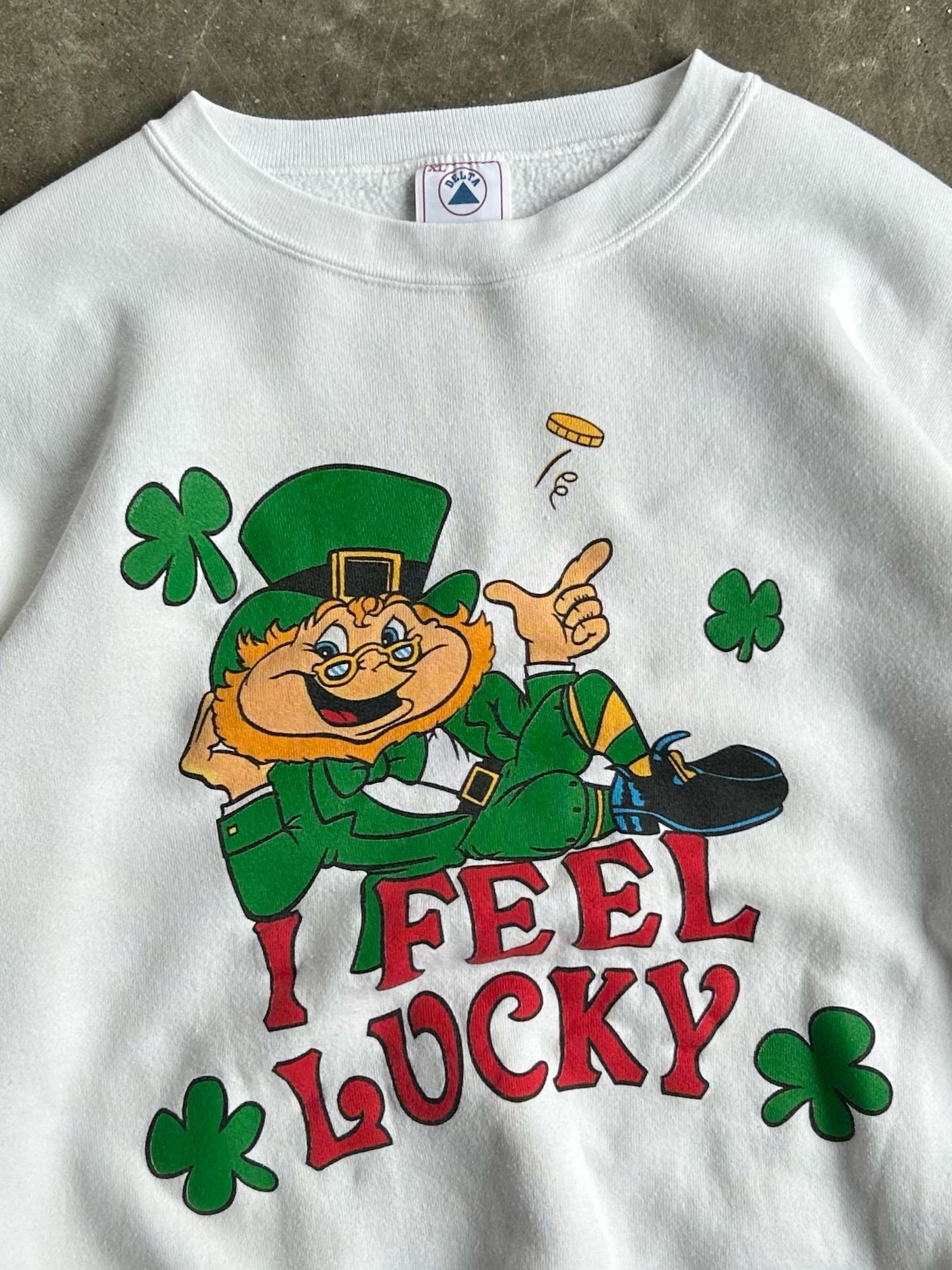 Vintage I Feel Lucky St. Patrick’s Crew- XL