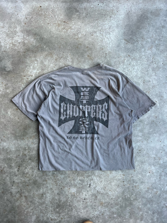 Vintage Grey Cropped West Coast Choppers Shirt - XXL