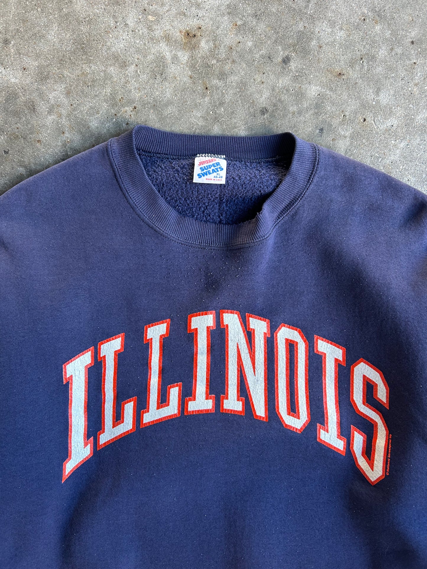 Vintage Navy Illinois Crew - XL