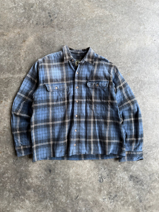 Vintage Blue Flannel Button Up - L