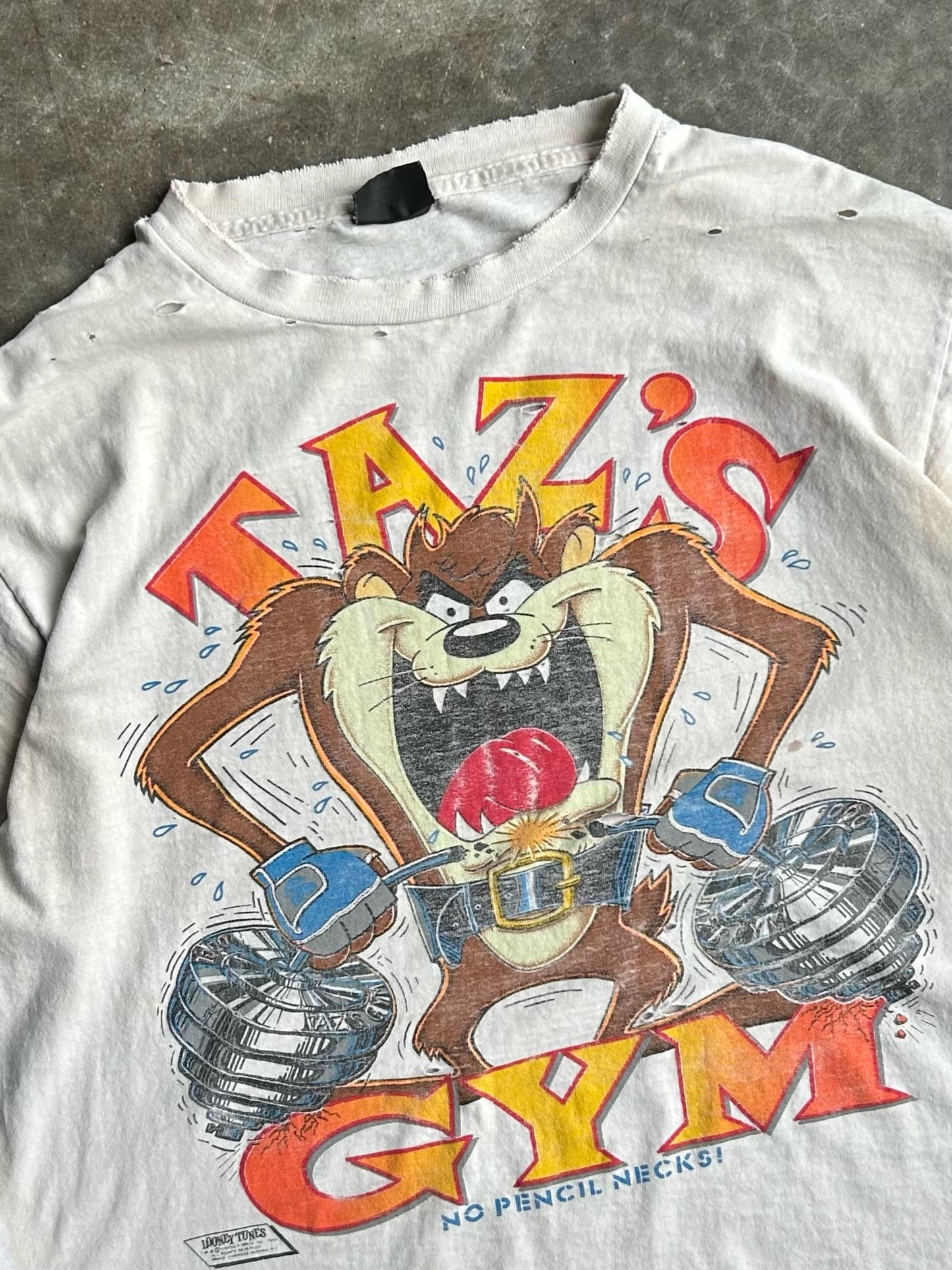 Vintage Distressed Taz’s Gym Tee - XL