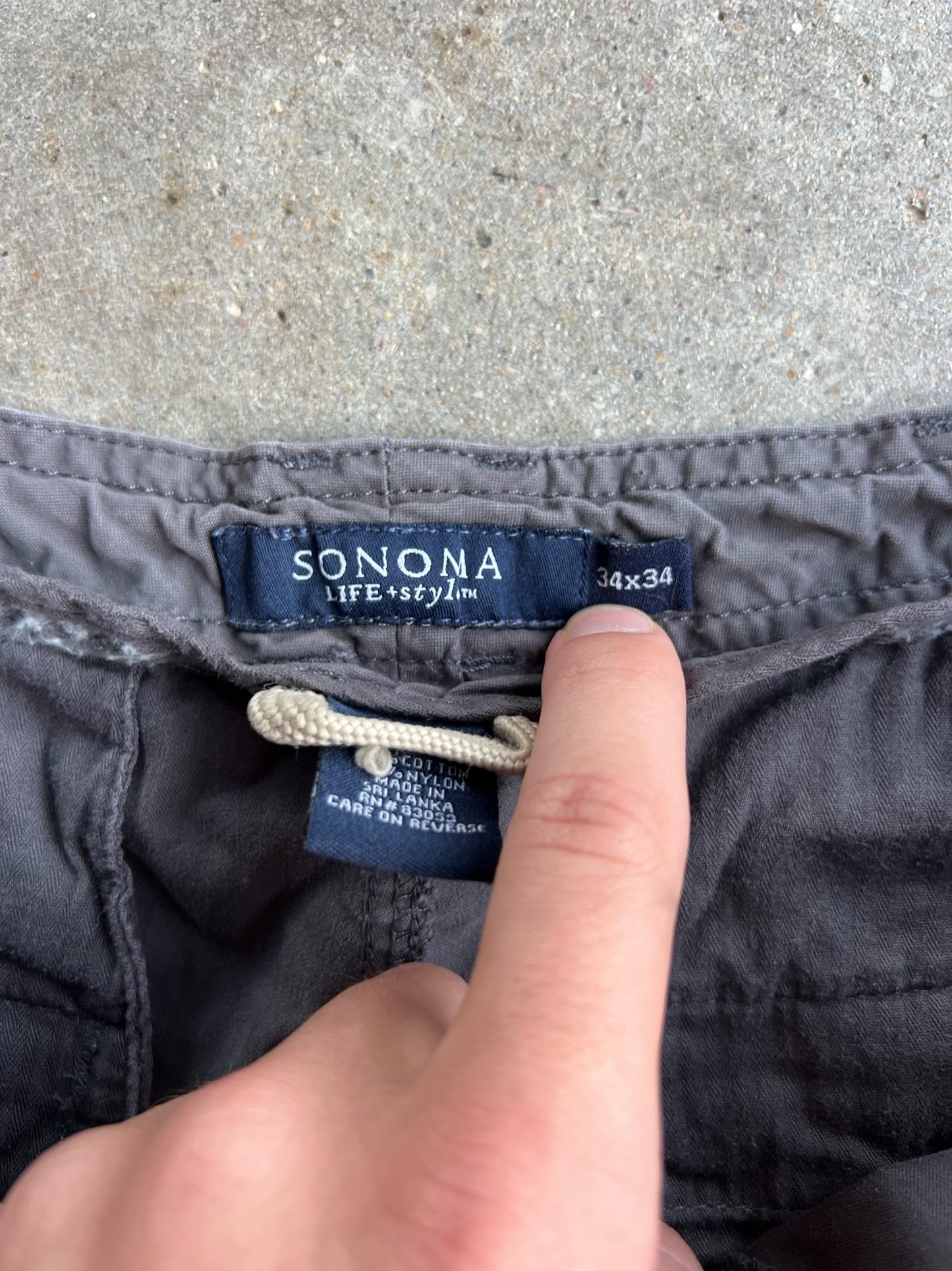 Charcoal Grey Sonoma Cargo Pants - 34