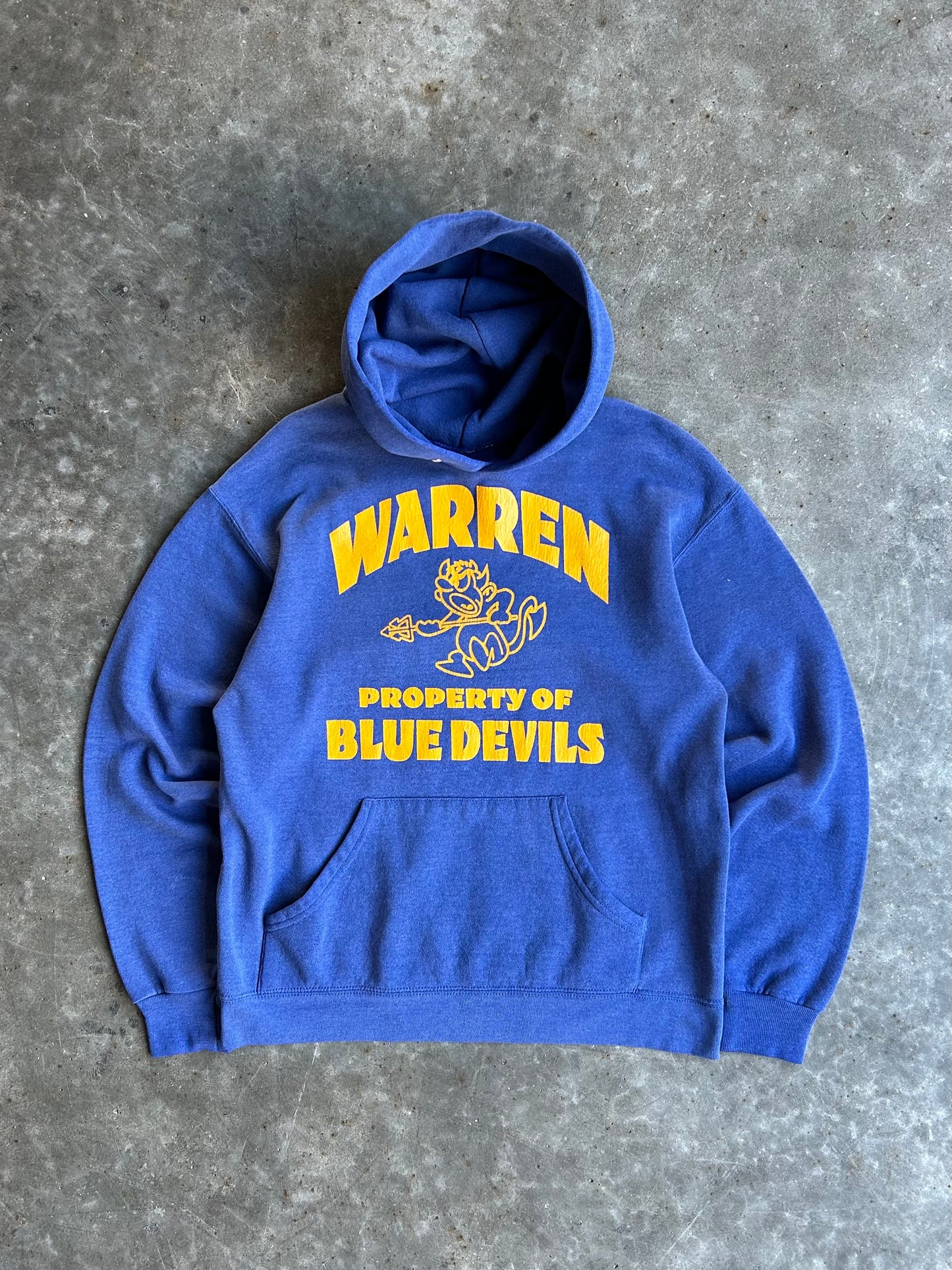 Vintage Royal Blue/Yellow Warren Blue Devils Hoodie - M