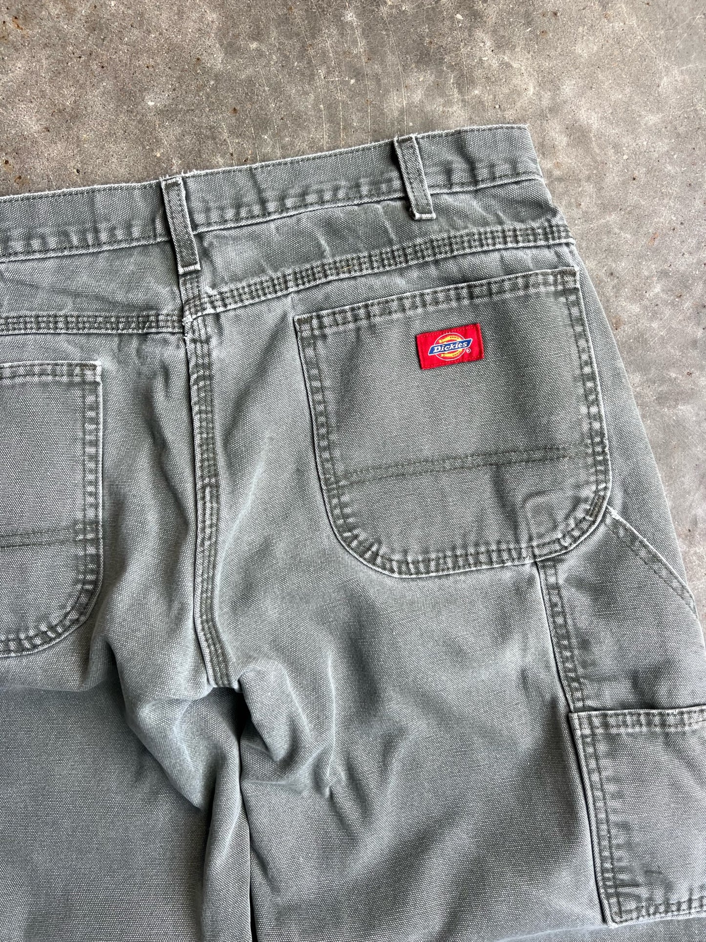 Vintage Faded Green Painted Dickies Carpenter Pants - 36