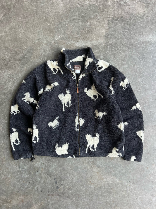 Vintage Horse Fleece Zip Up - M