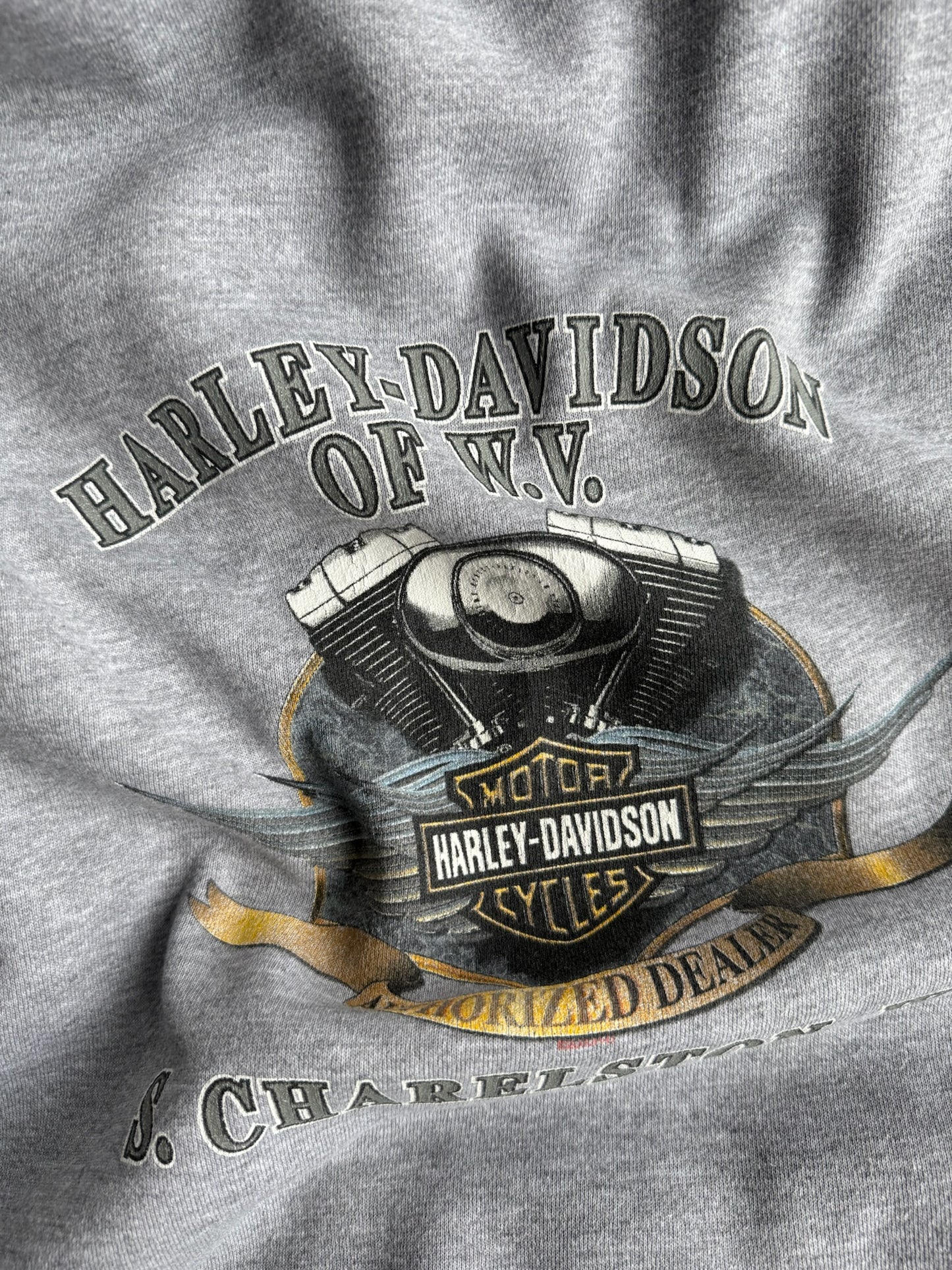 Vintage Grey Harley Davidson Hoodie - XL