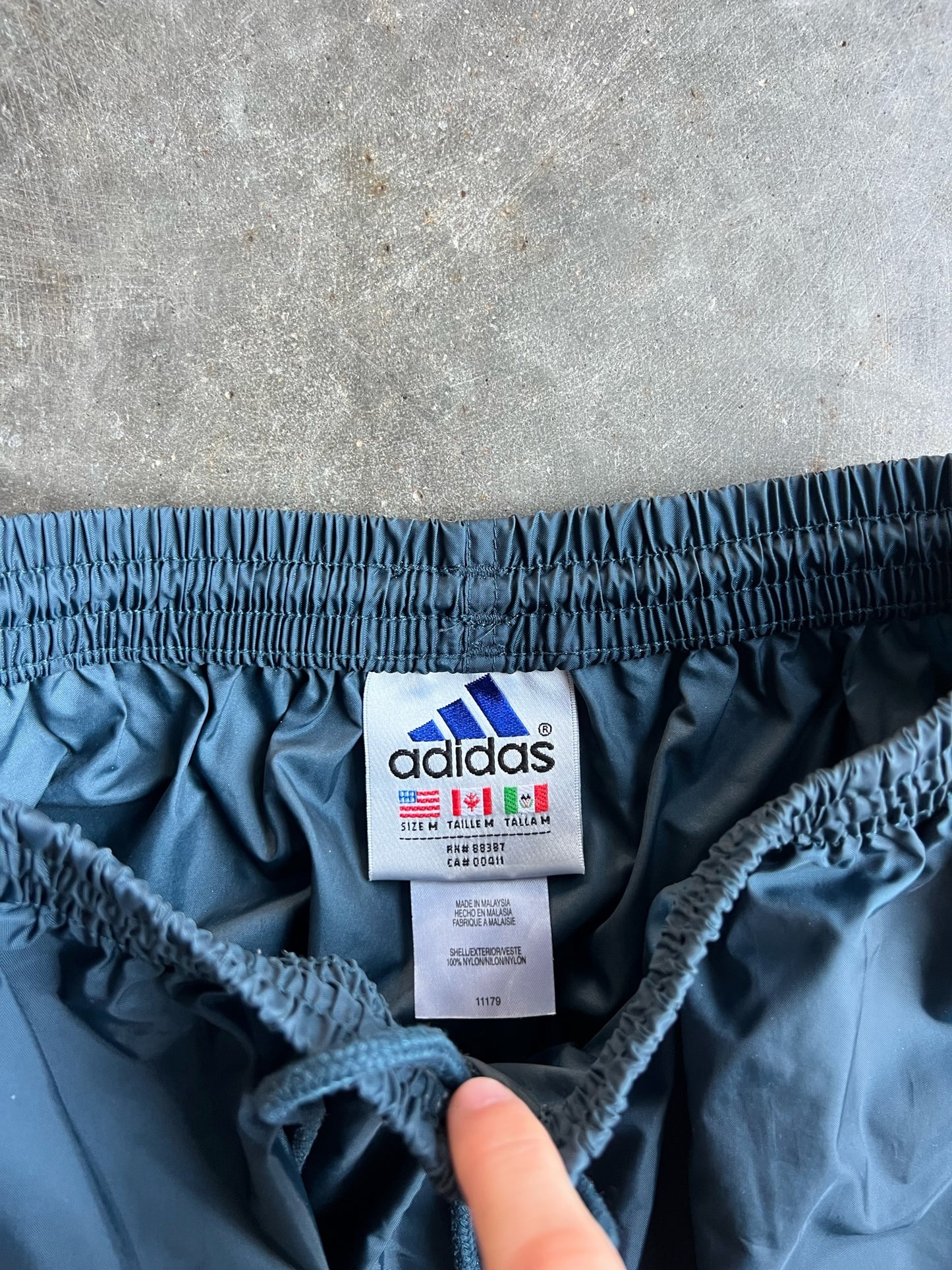 Vintage Blue Striped Adidas Track Pants - M