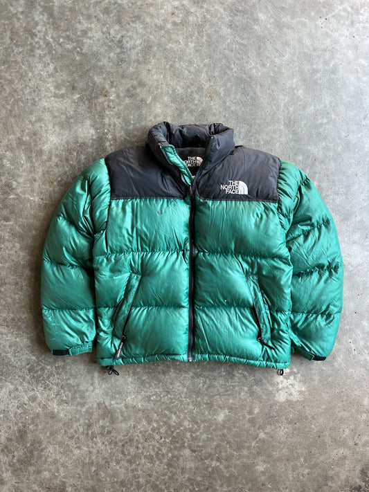 Vintage Green North Face Zip Up Puffer - M