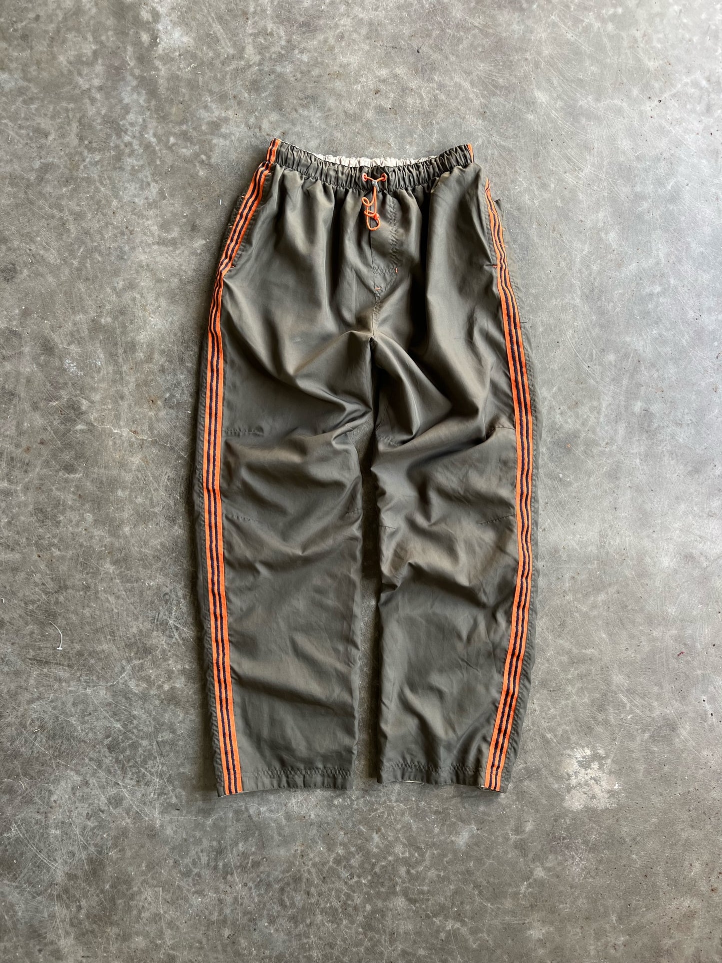 Reversible Olive Green/Orange Stripe Track Pants - 32