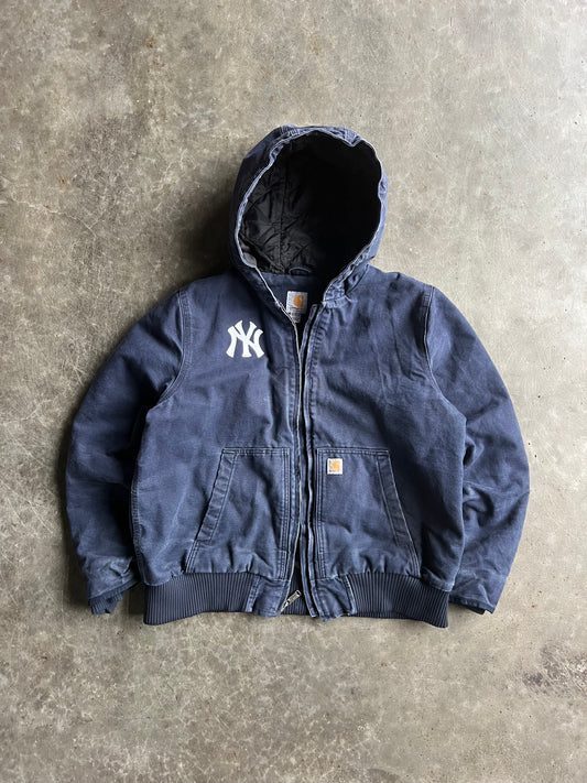 Vintage Navy Yankees Hooded Carhartt- L