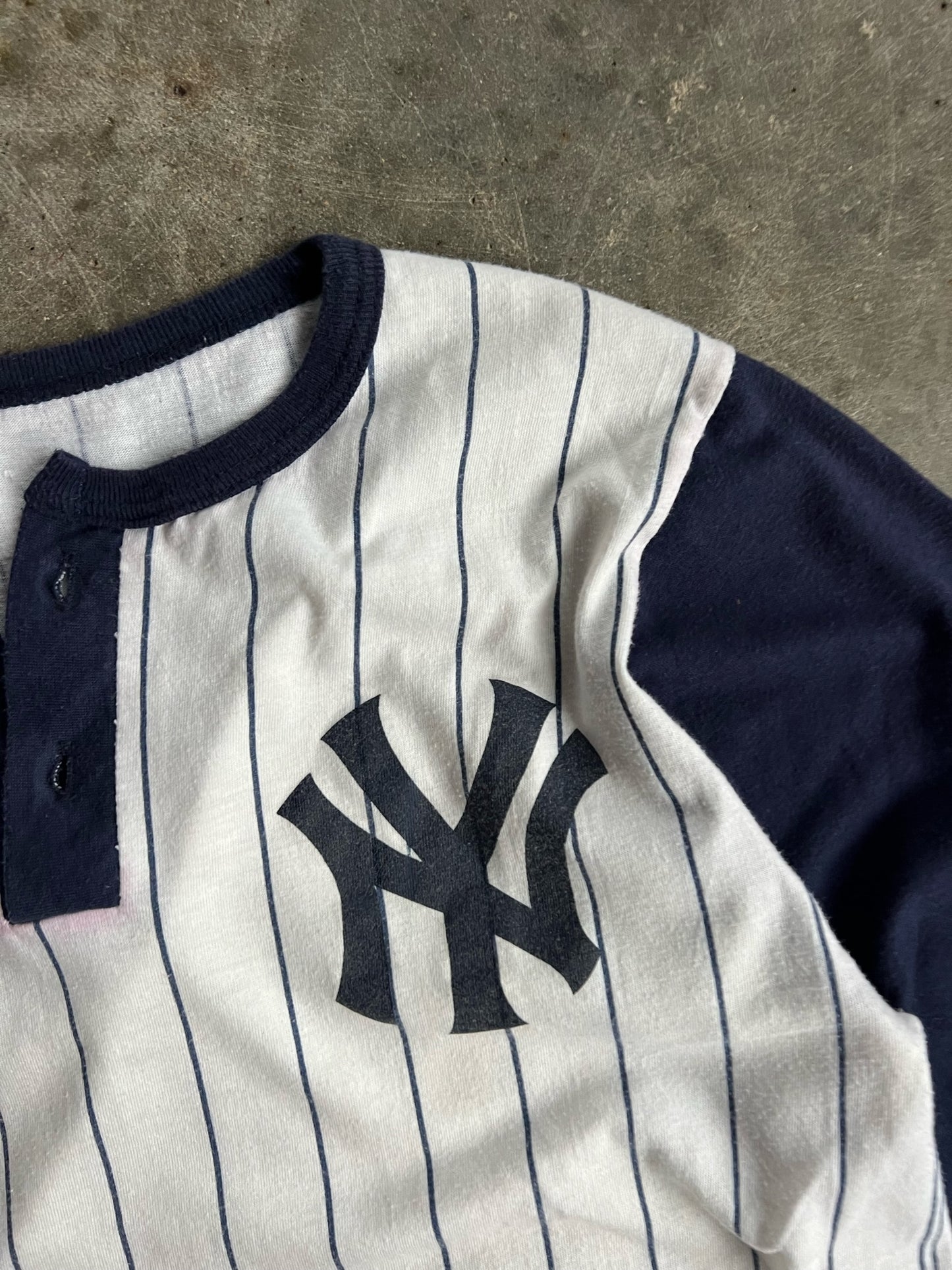 Vintage Striped NY Yankees Baseball Shirt - L