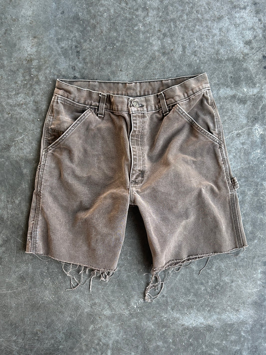 Vintage Brown Carhartt Distressed Carpenter Shorts - 33