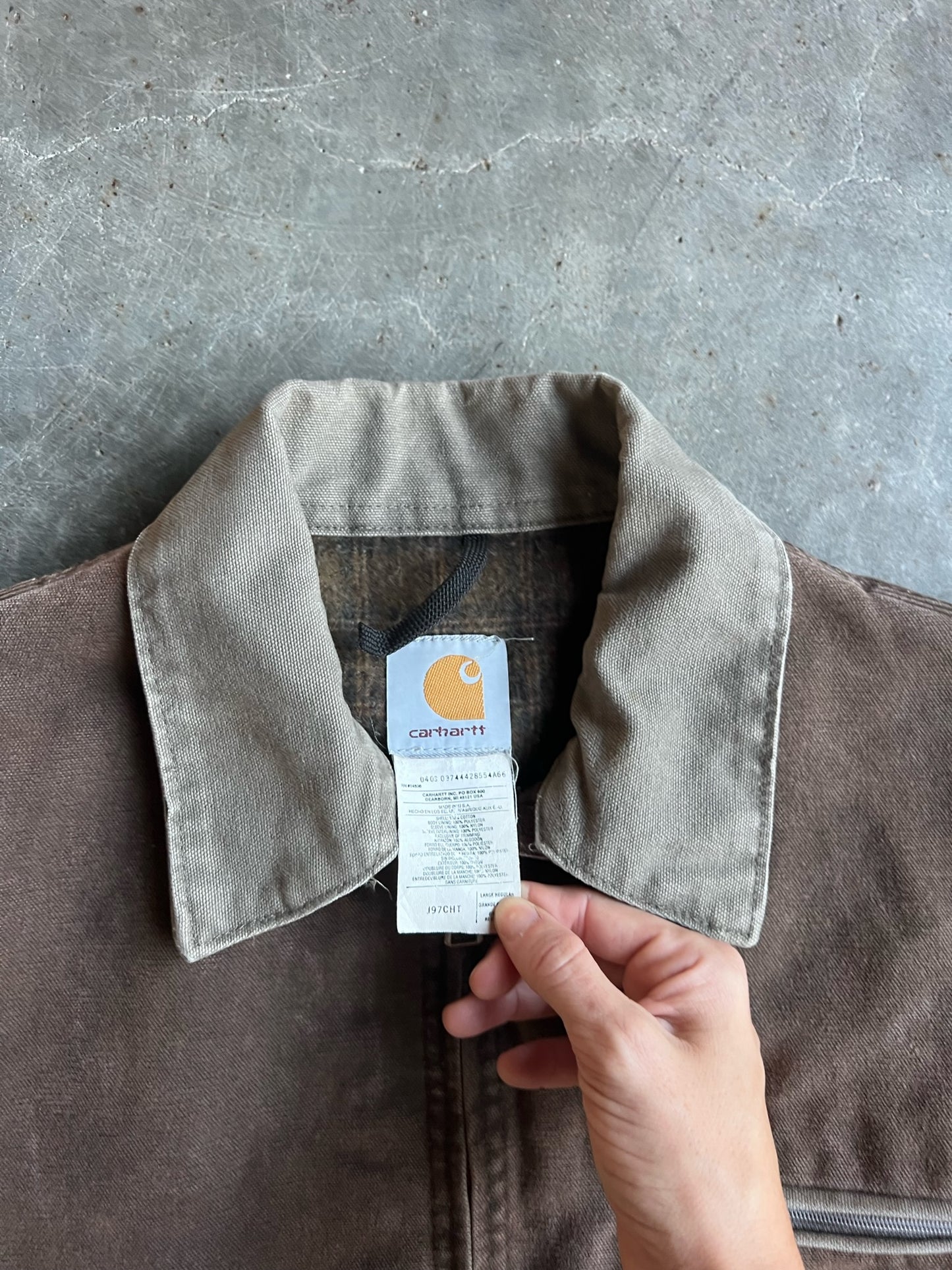 Vintage Brown Flannel Lined Detroit Carhartt Jacket - L