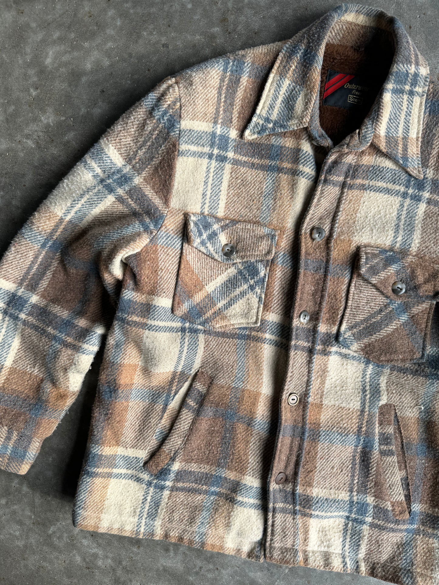 Vintage Sears Fleece Lined Flannel Jacket - M