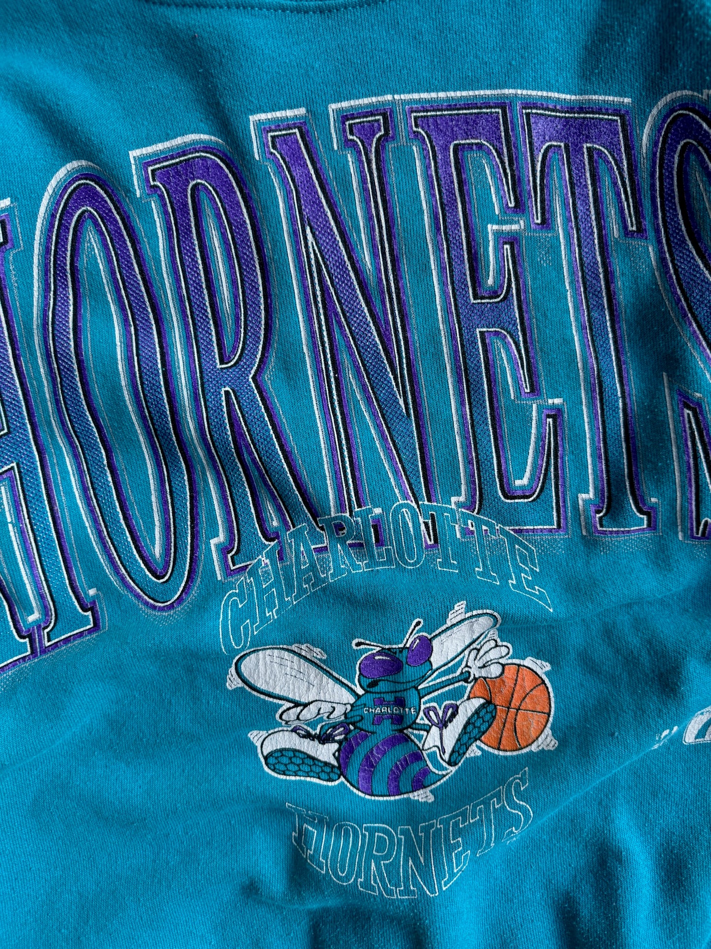 Vintage Charlotte Hornets Teal Crew - S