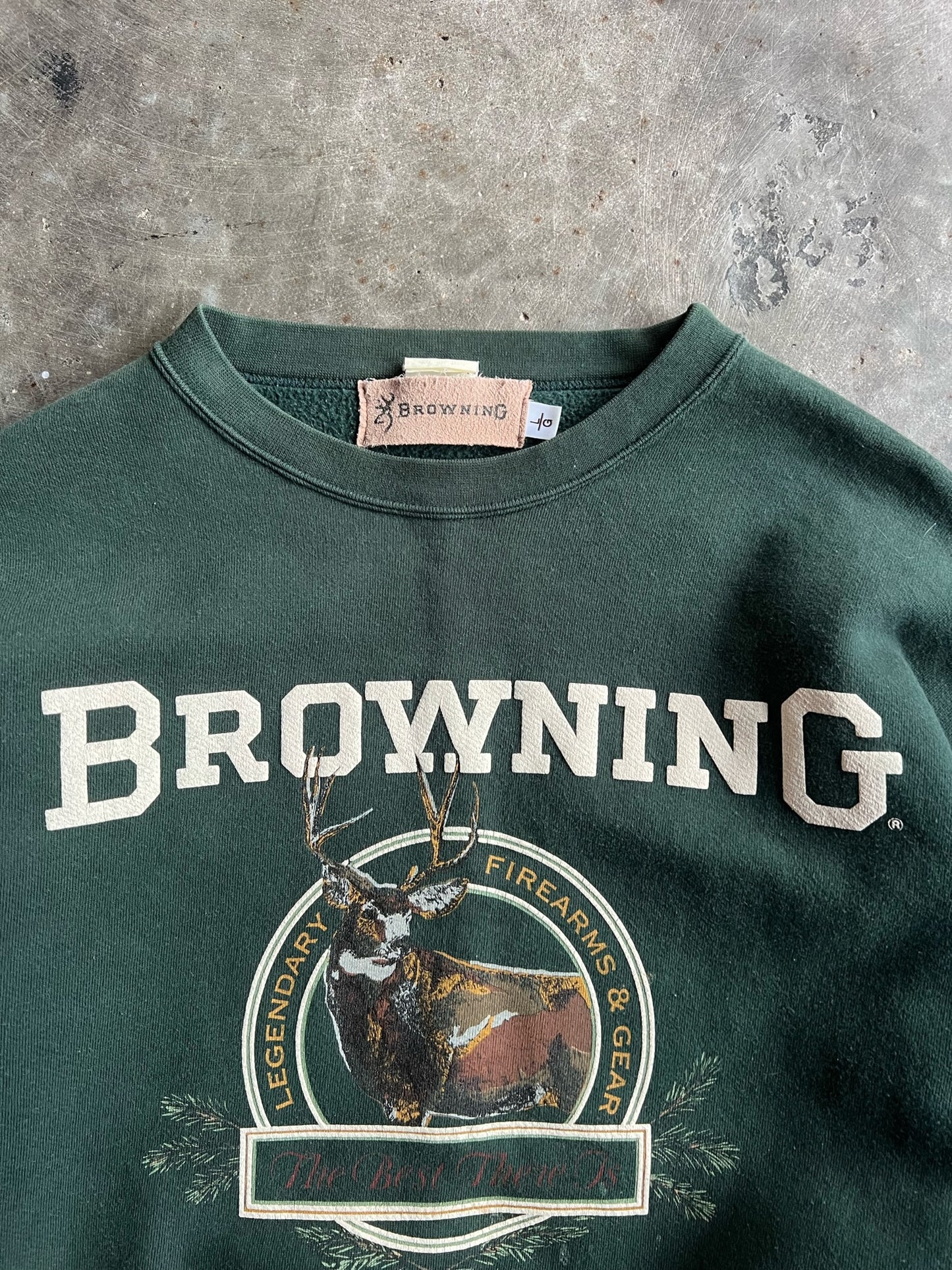 Vintage Deep Green Browning Crew - L