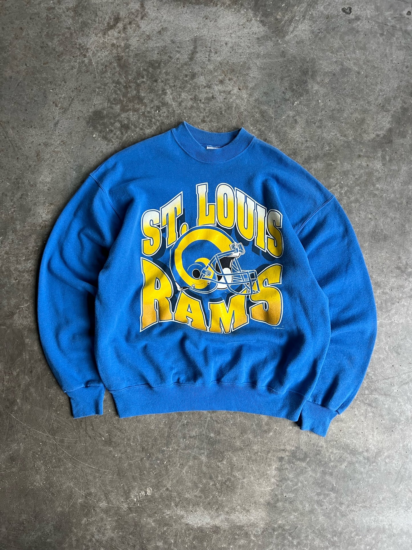 Vintage Blue St Louis Rams Crew - XL