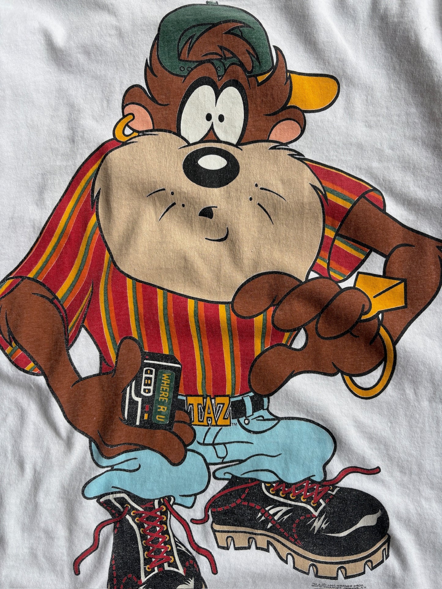 Vintage White ‘Taz’ Tasmanian Devil Tee - L