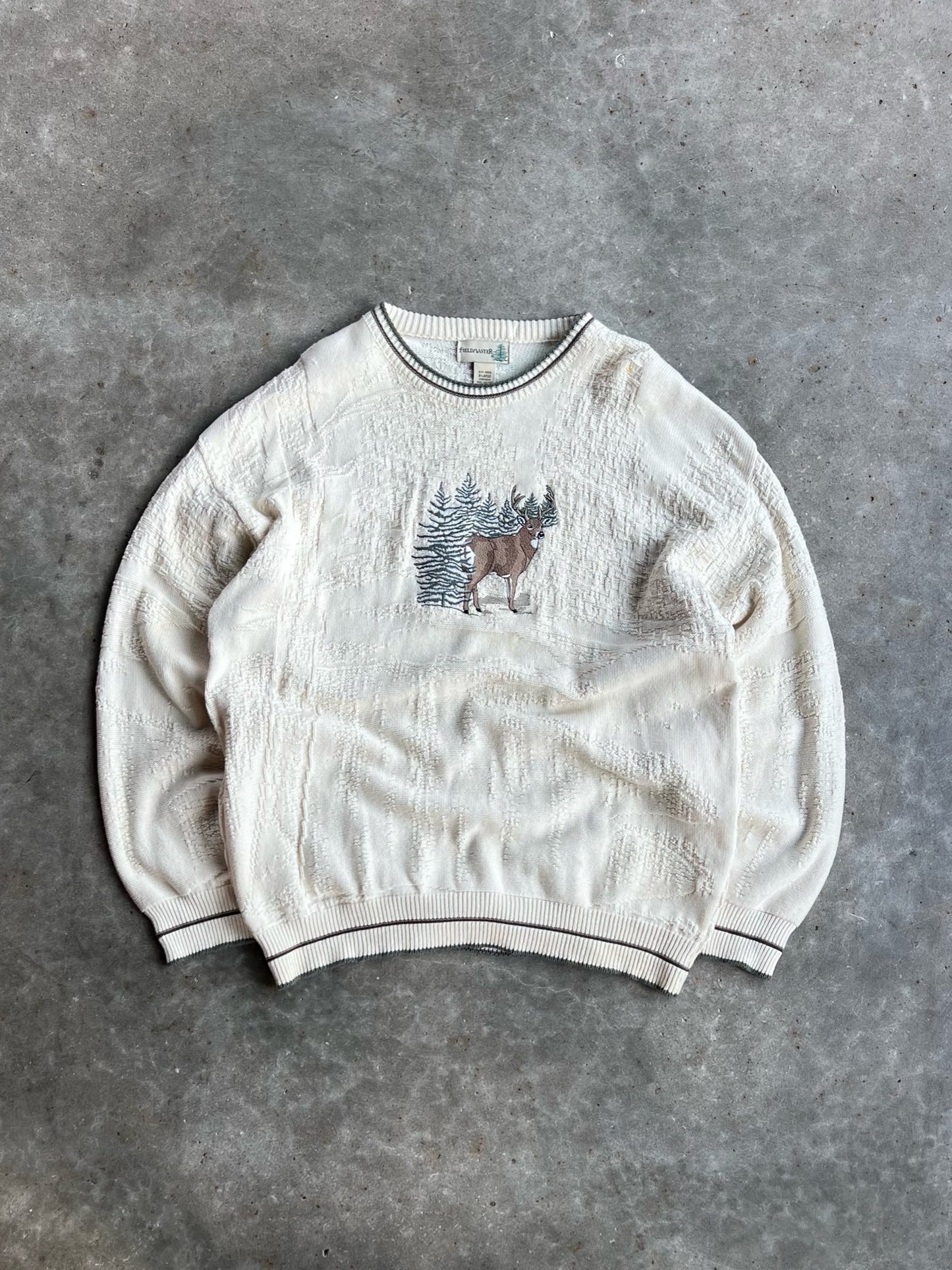 Vintage Cream Outdoor Knit Sweater - XL