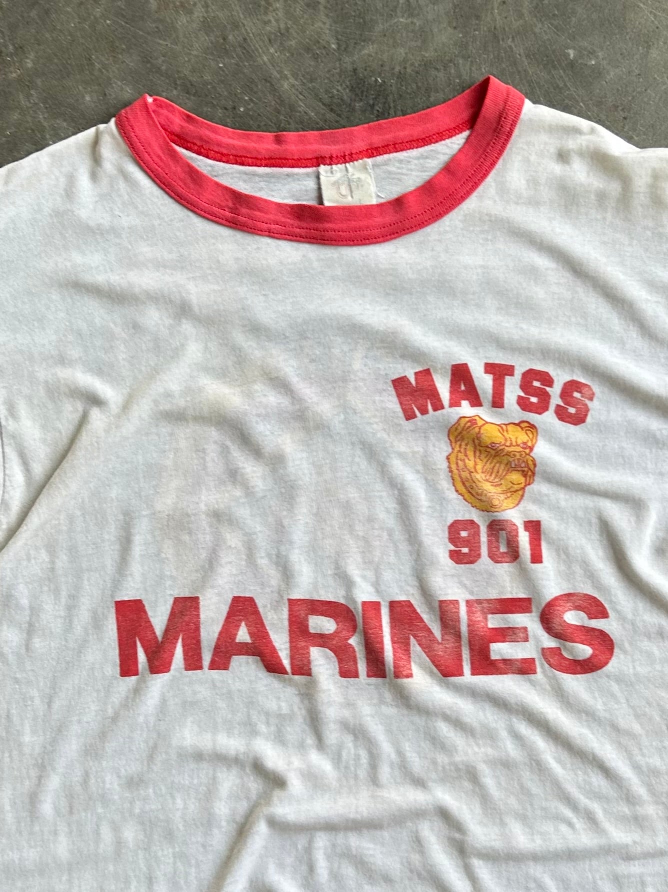 True Vintage Ribbed Marines Tee - L