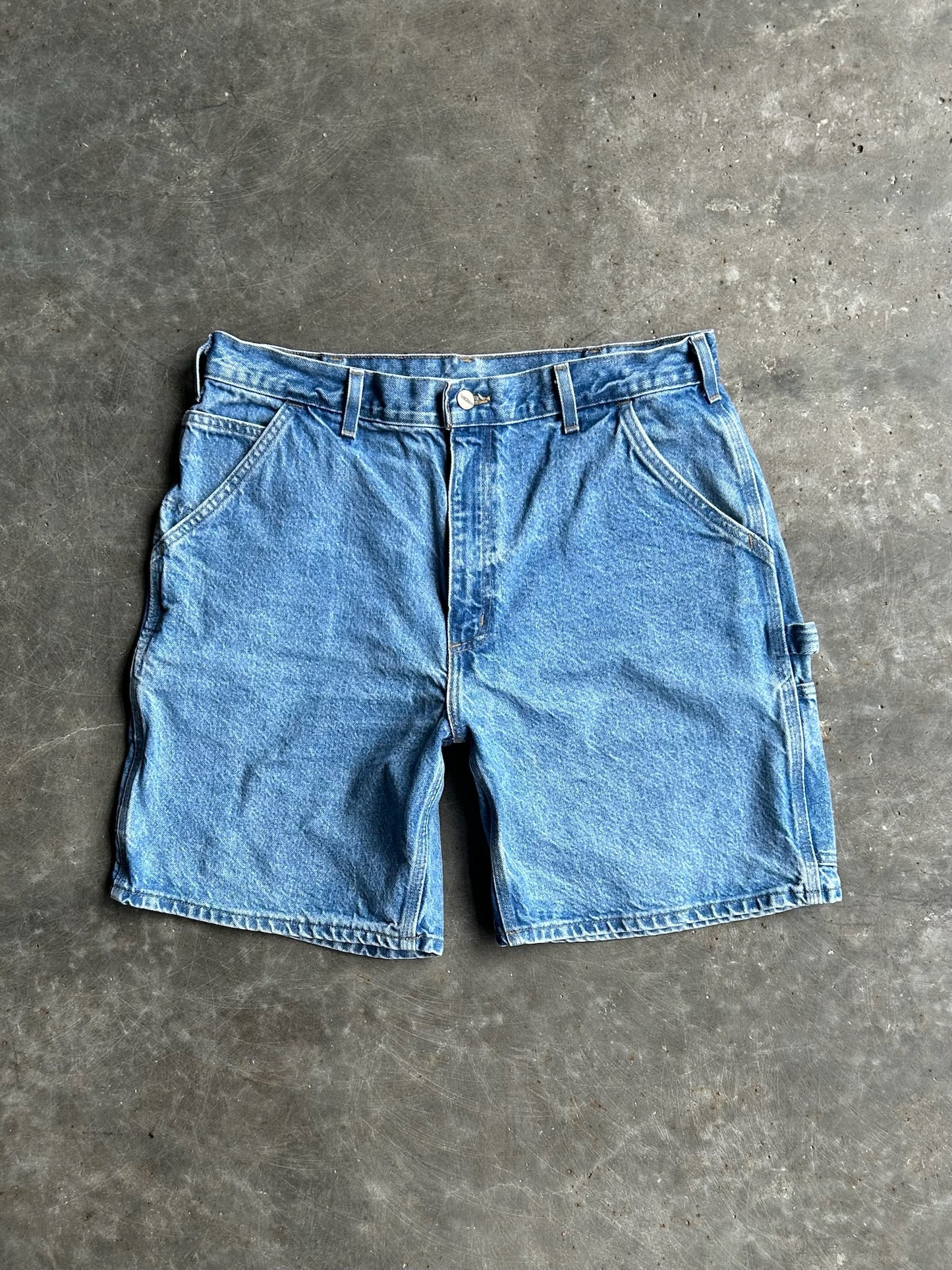 Vintage Medium Wash Carhartt Carpenter Denim Shorts - 34