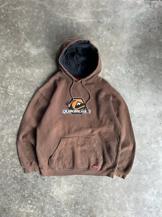 Vintage Brown Quiksilver Hoodie - L