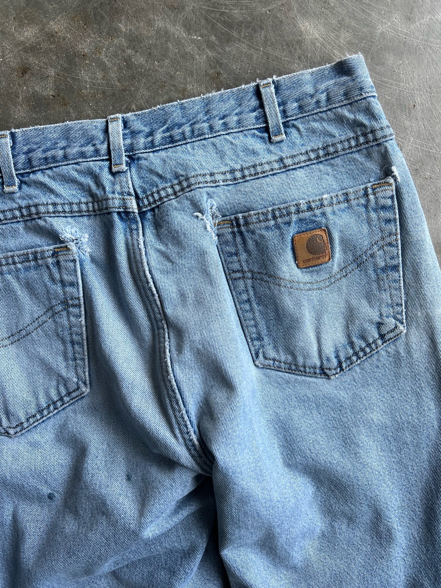 Vintage Distressed Light Wash Carhartt Pants - 33