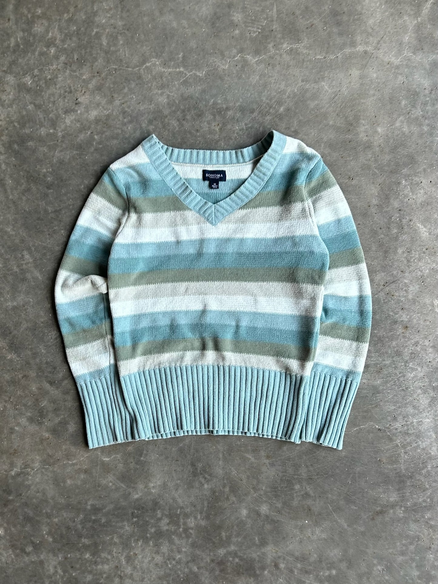 Vintage Blue Striped Sonoma Sweater - M