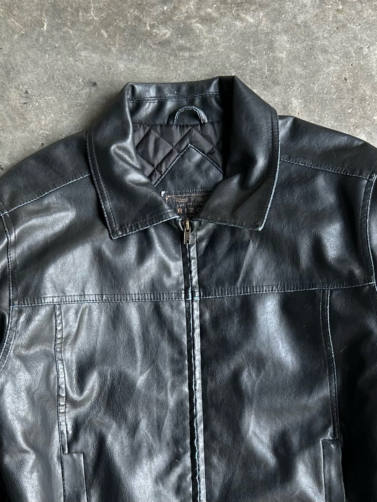 Vintage Black Arizona Leather Jacket - XL