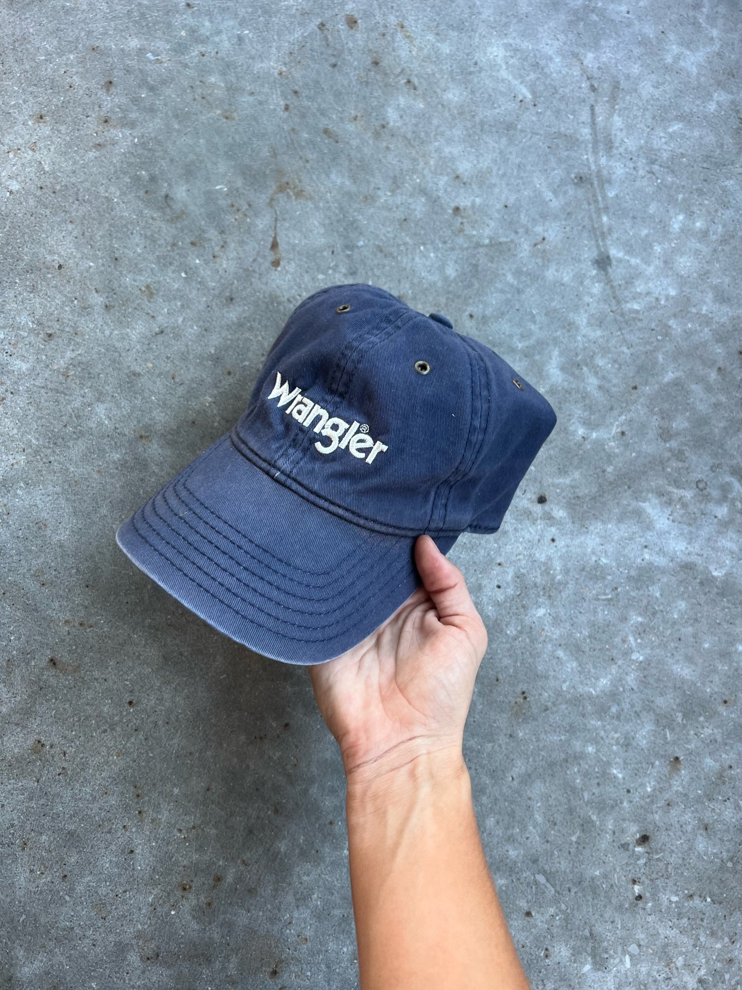 Vintage Navy Wrangler StrapBack Hat