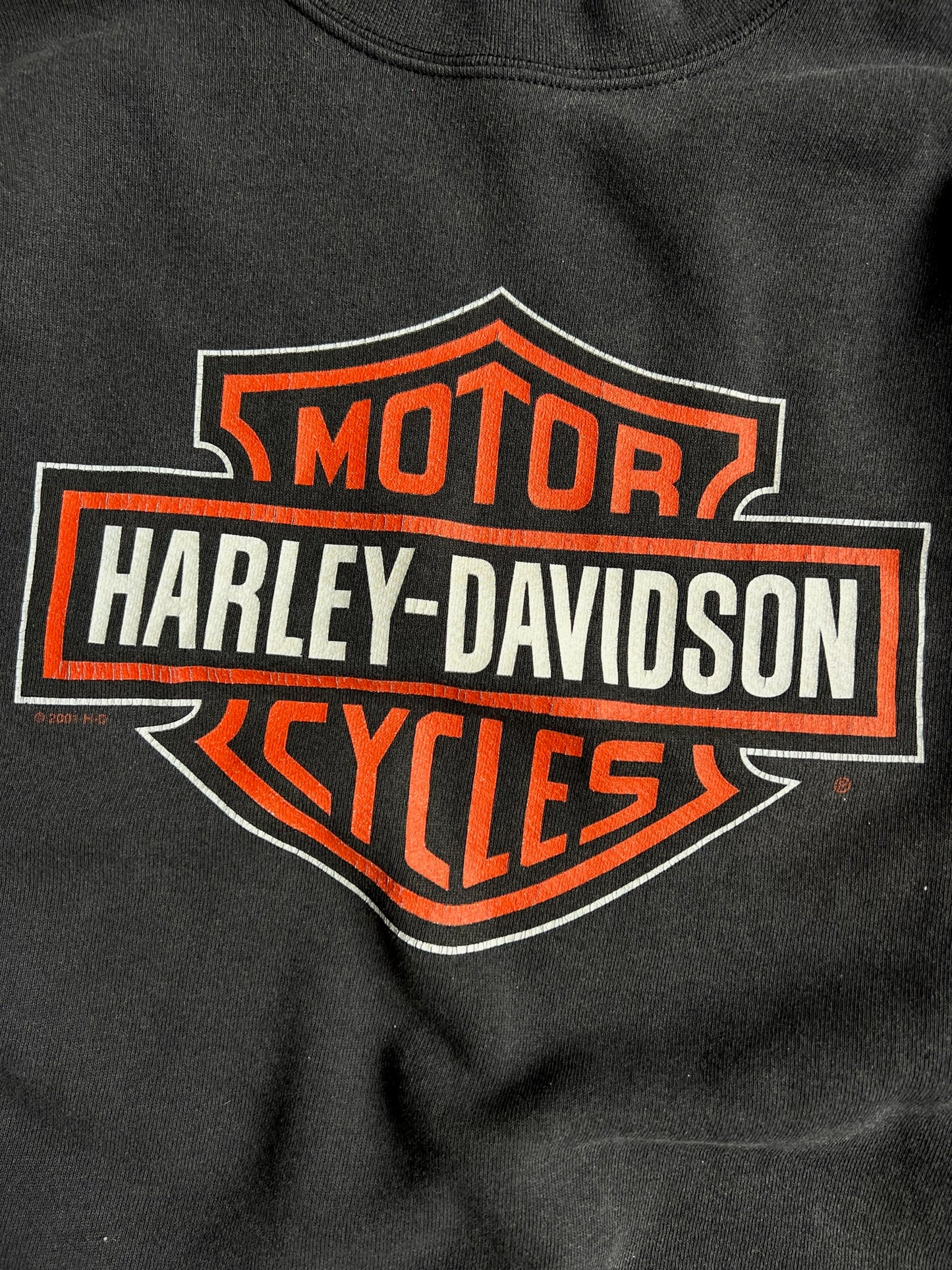 Vintage Black Harley Davidson Motorcycles Crew - L