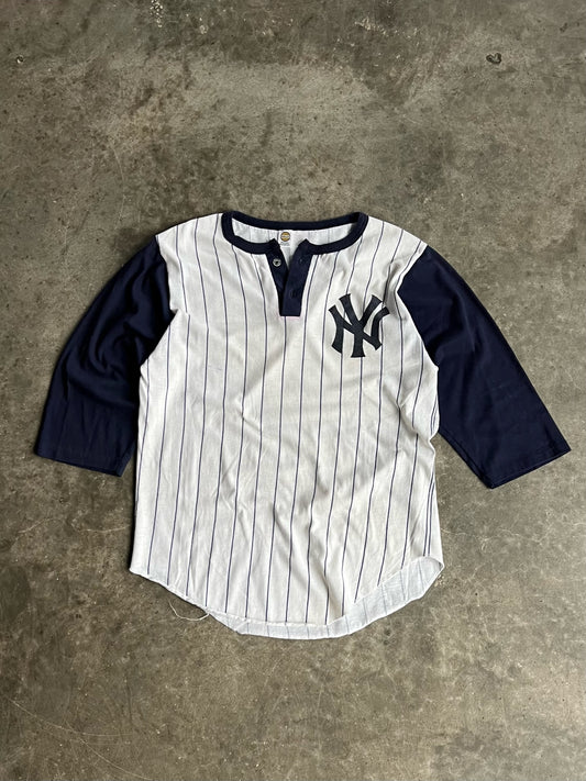 Vintage Striped NY Yankees Baseball Shirt - L