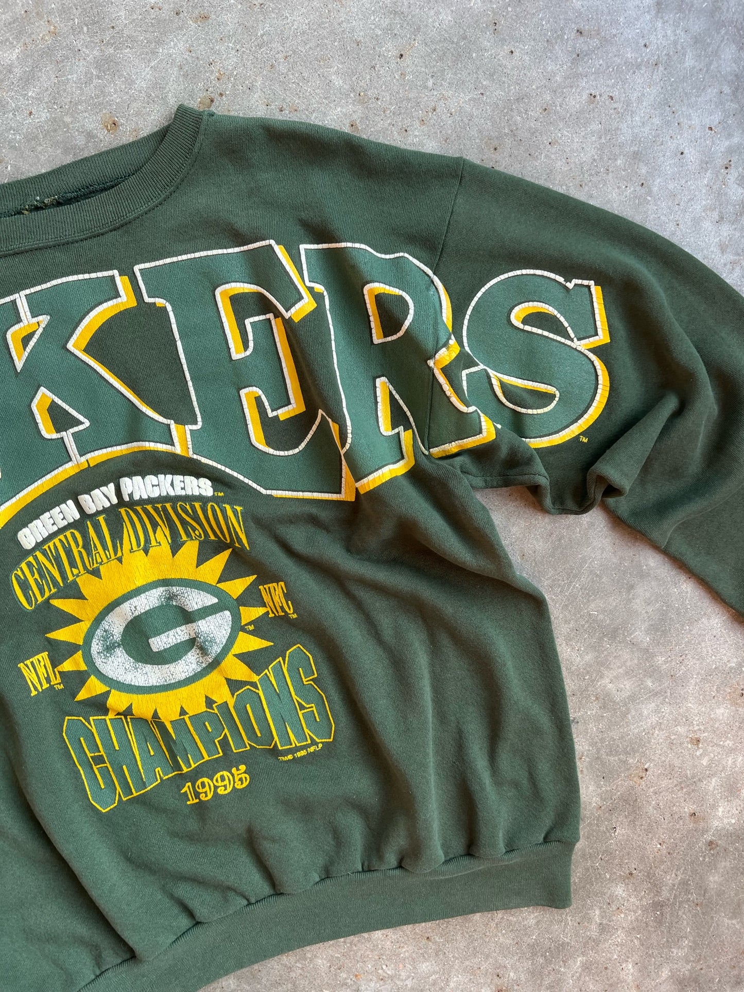 Vintage Green Bay Packers Central Division Champions Crew - XL