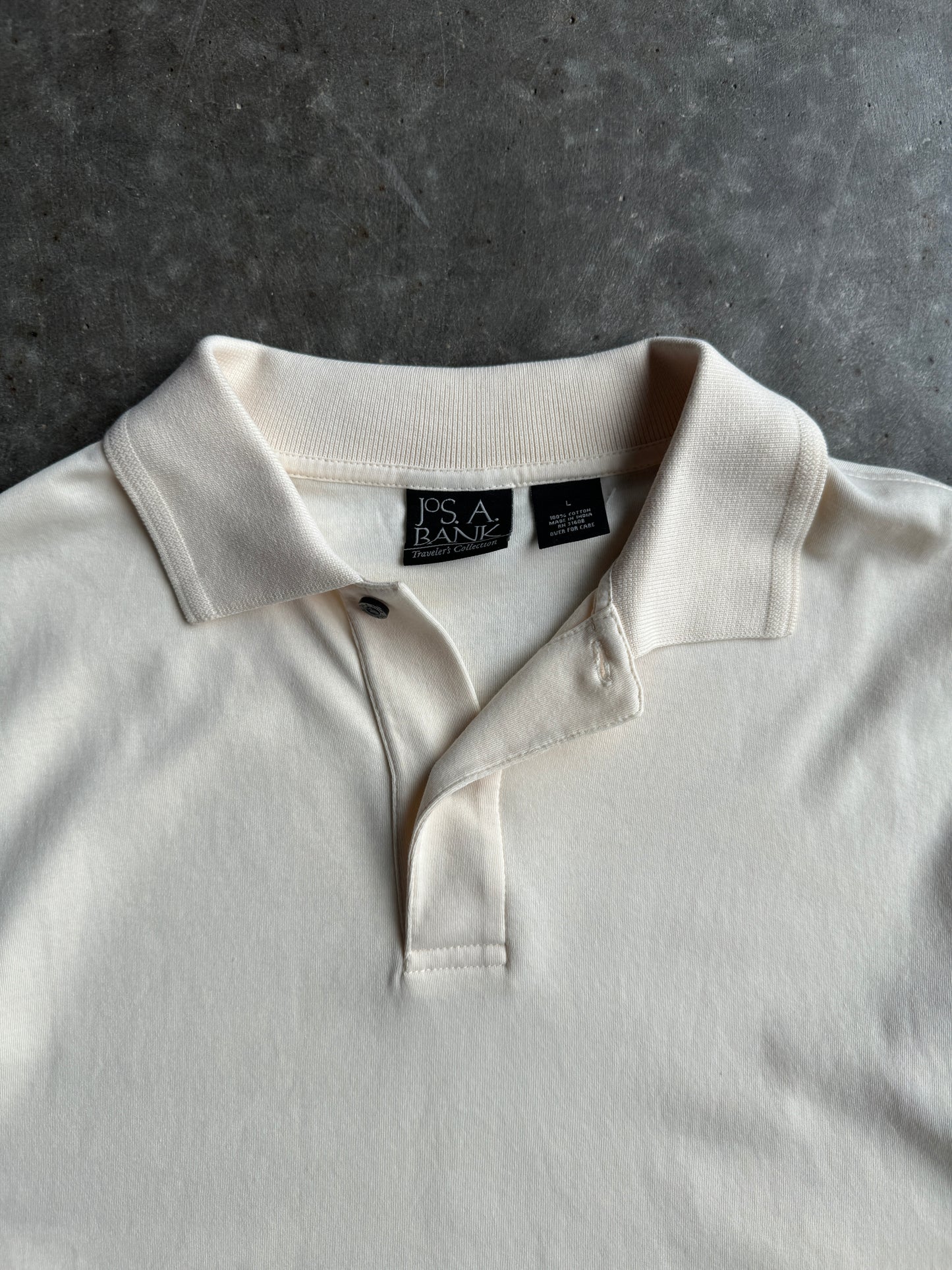 Vintage Pale Yellow Cropped Polo Shirt - XL