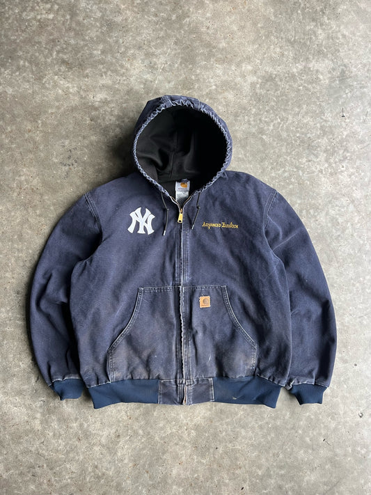 Vintage Yankees Navy Advanced Elevator Hooded Carhartt Jacket - XL