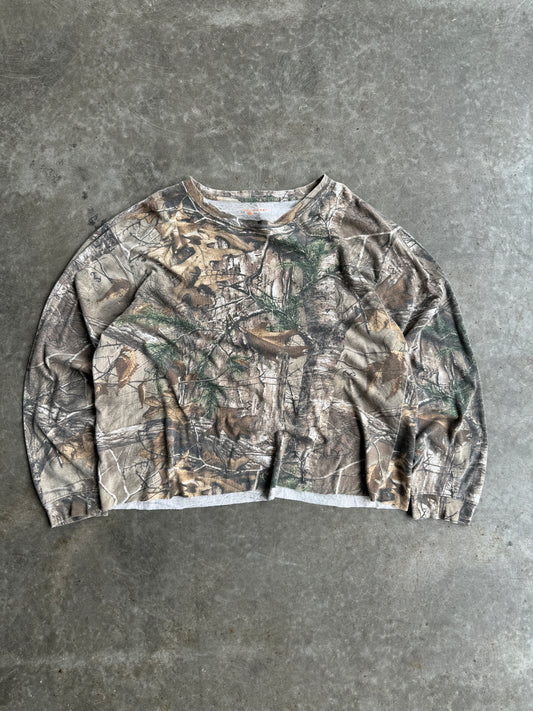 Faded Camo Crop Long Sleeve - XL