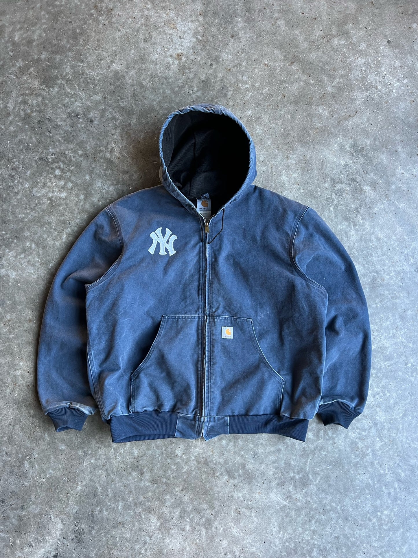 Vintage Yankees Navy Hooded Carhartt Jacket - XL