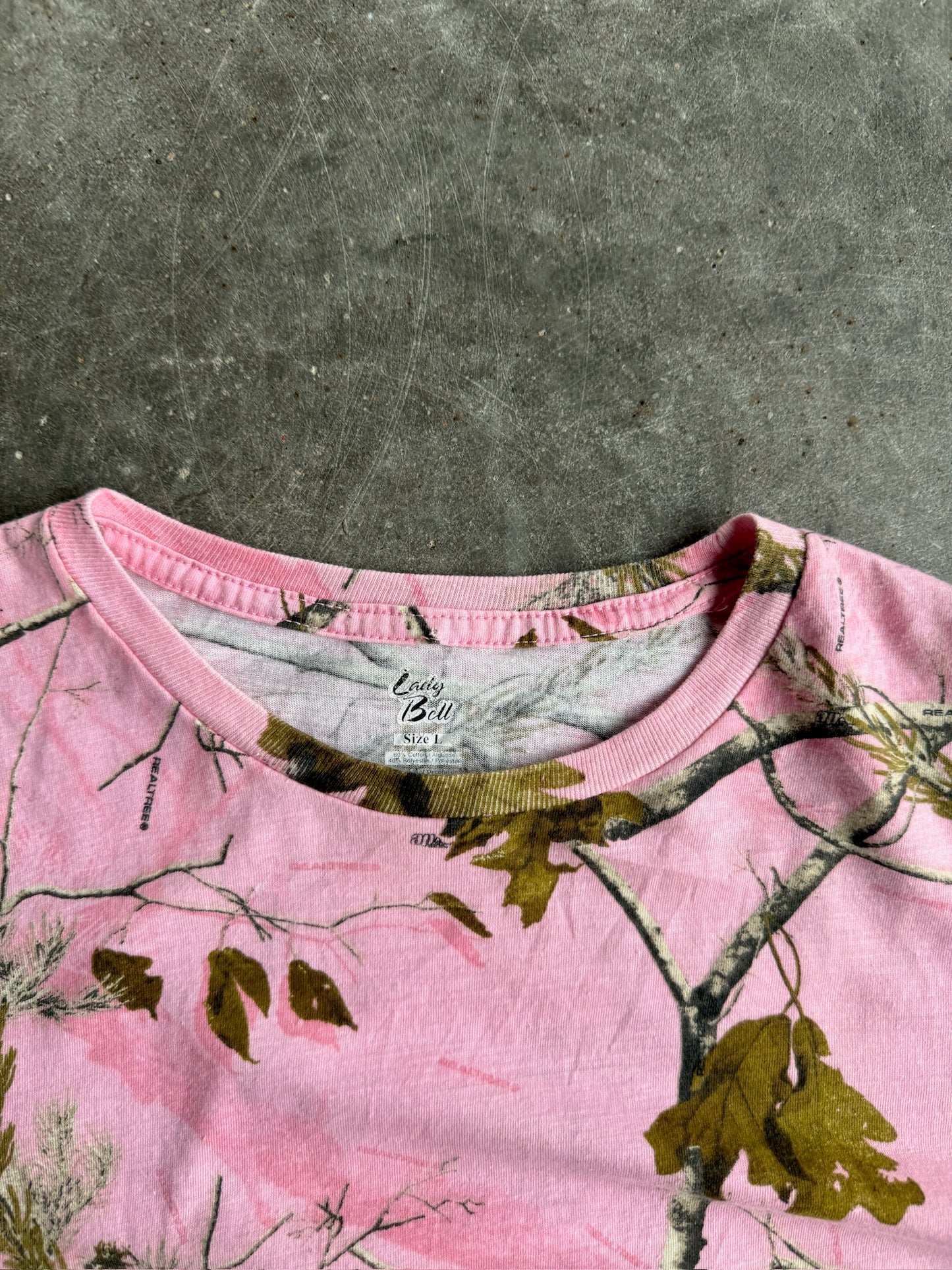 Vintage Pink Lady Bell Camo Shirt - L