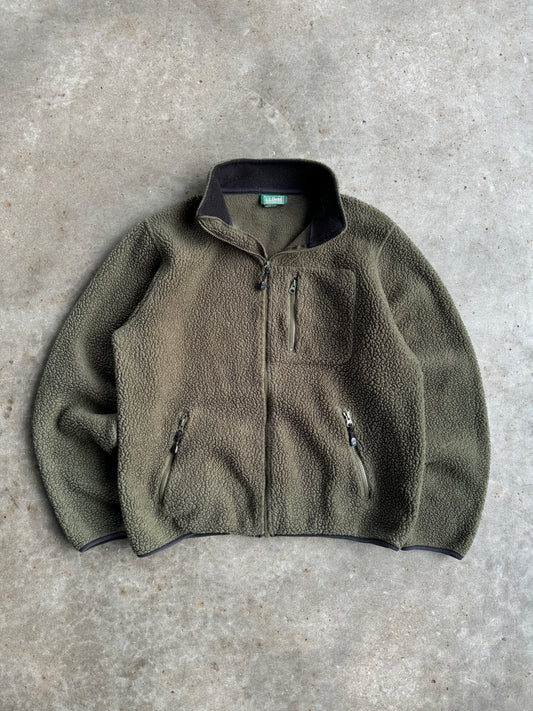 Vintage LL Bean Green Fleece Jacket - M