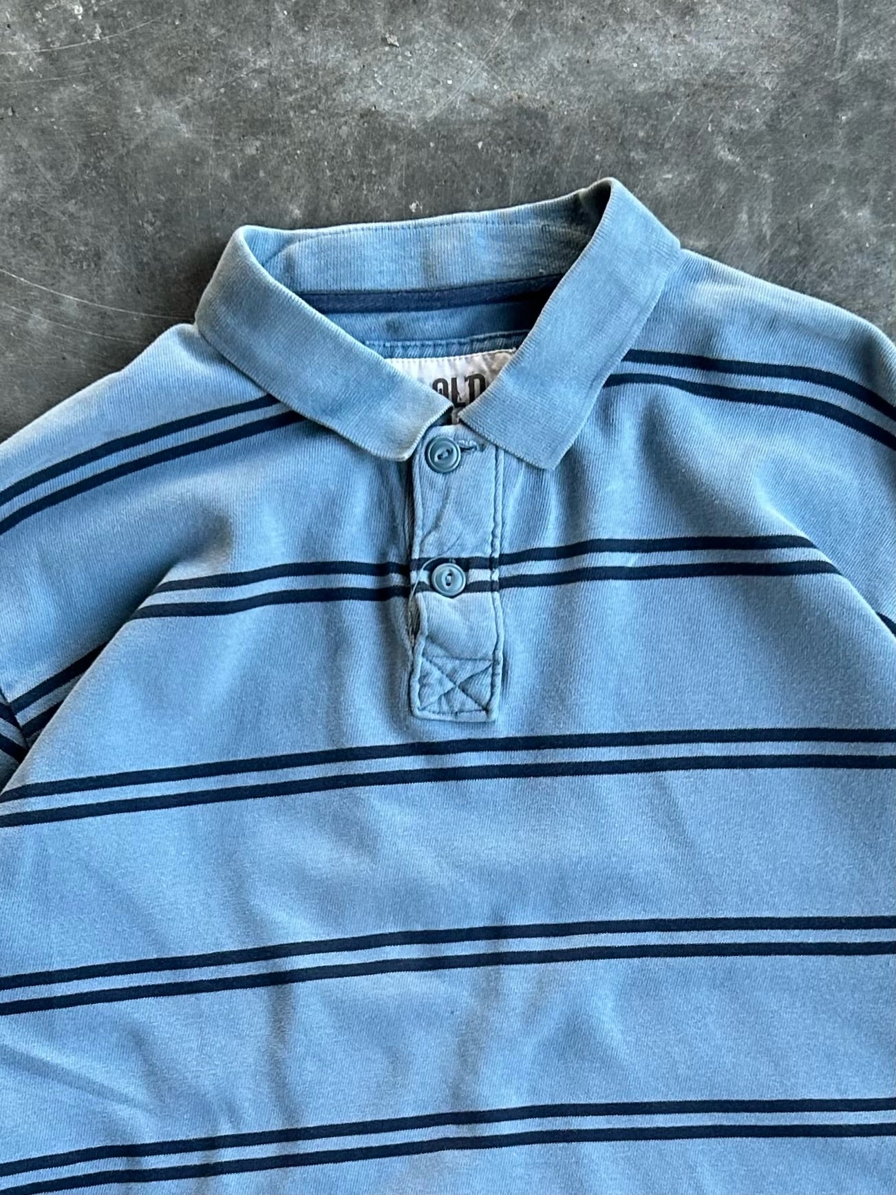 Vintage Blue Striped Old Navy Rugby Polo - L