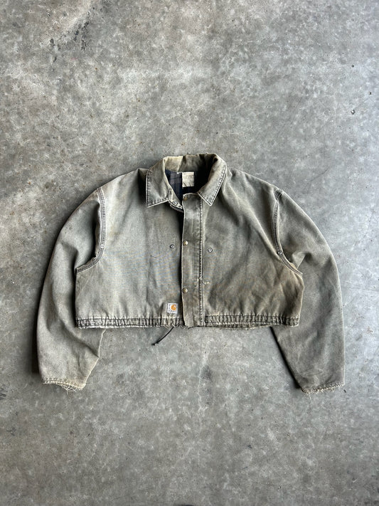 Vintage Flannel Lined Cropped Carhartt Jacket - XL